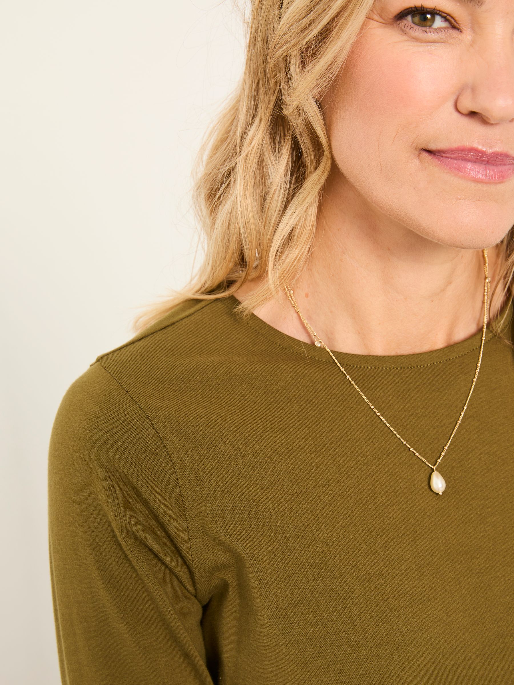 Nell Olive Green Long Sleeve Top - Image 3 of 5