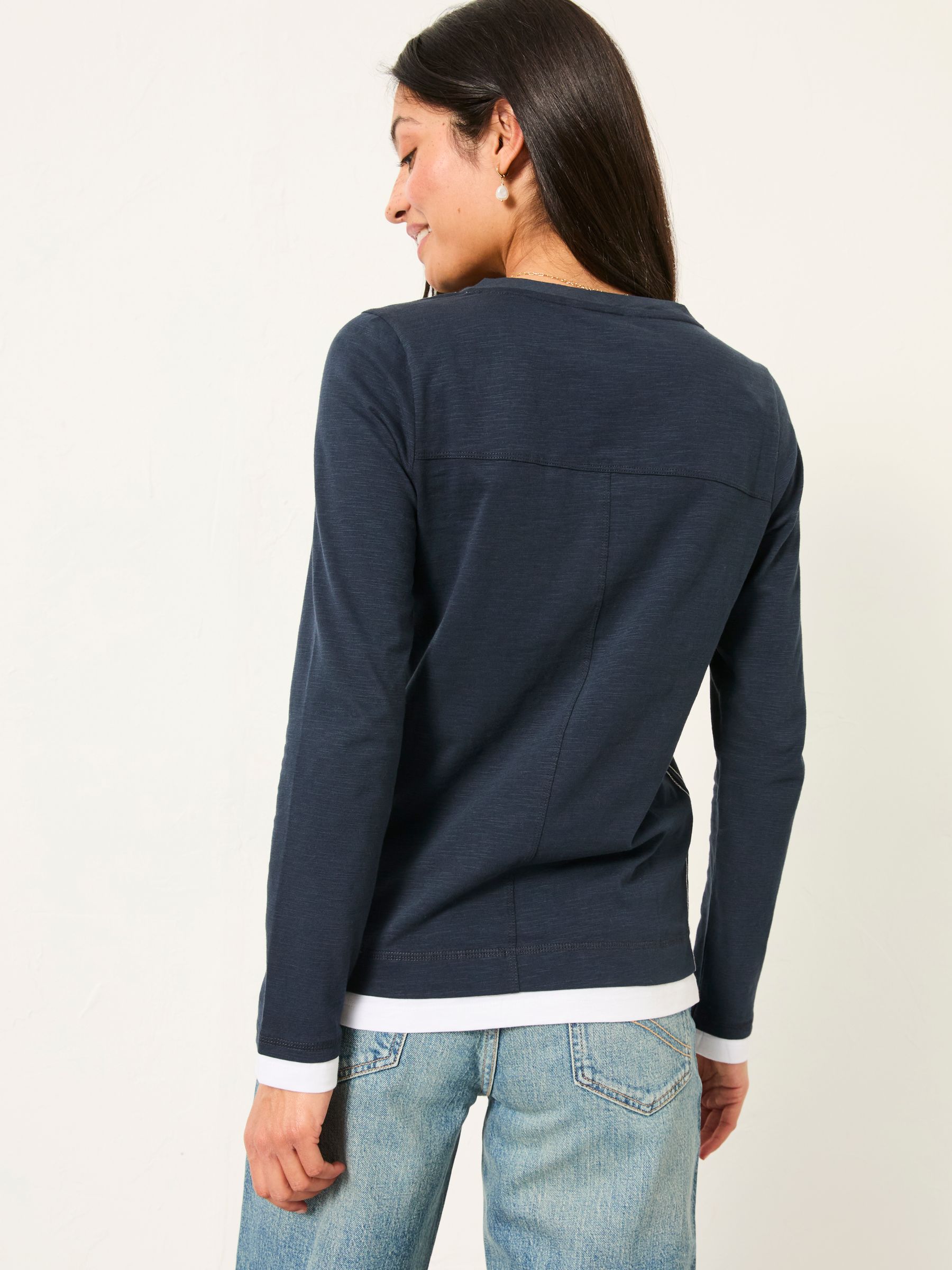 Navy Mock Henley Top - Image 2 of 6