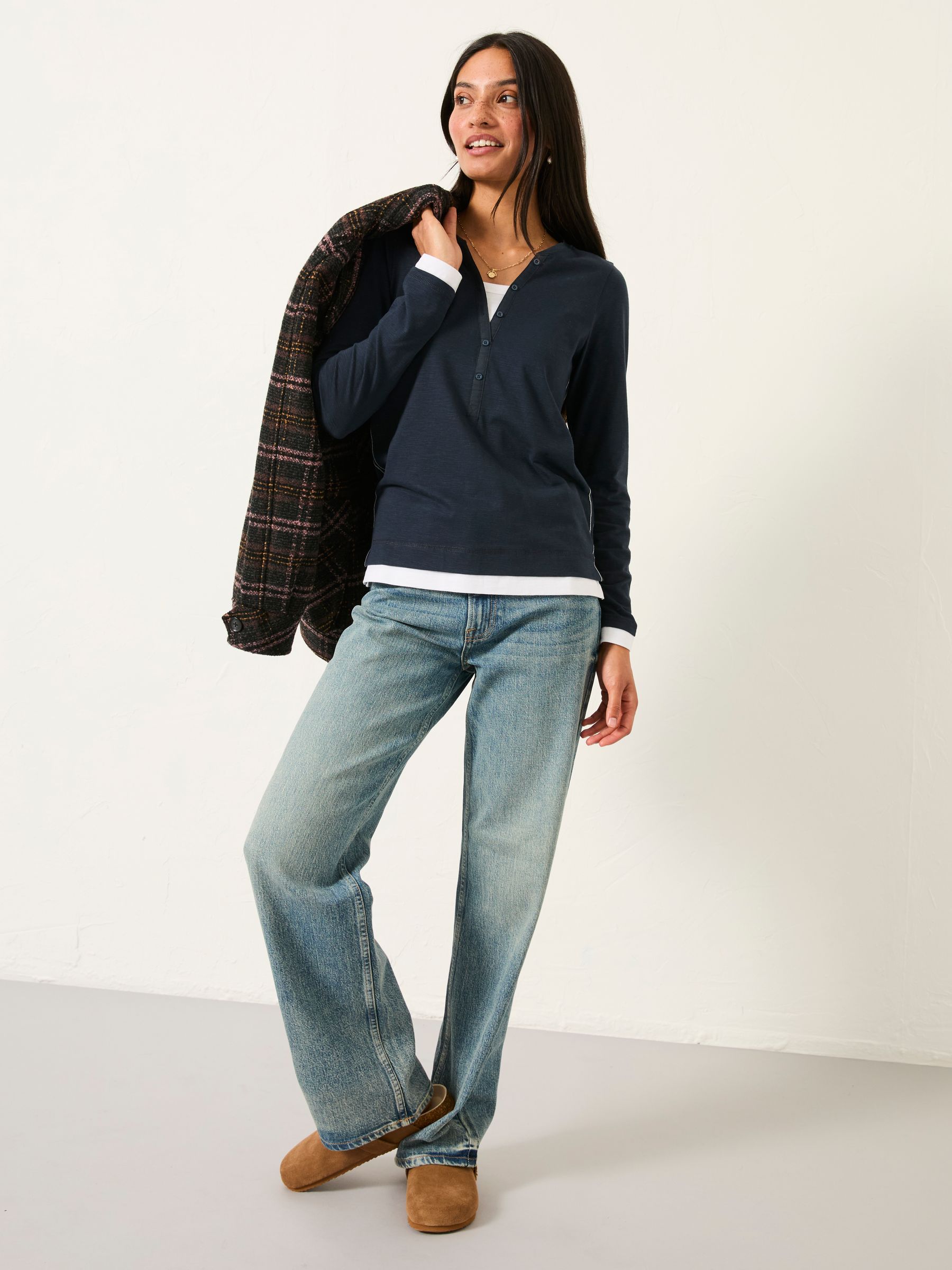 Navy Mock Henley Top - Image 5 of 6