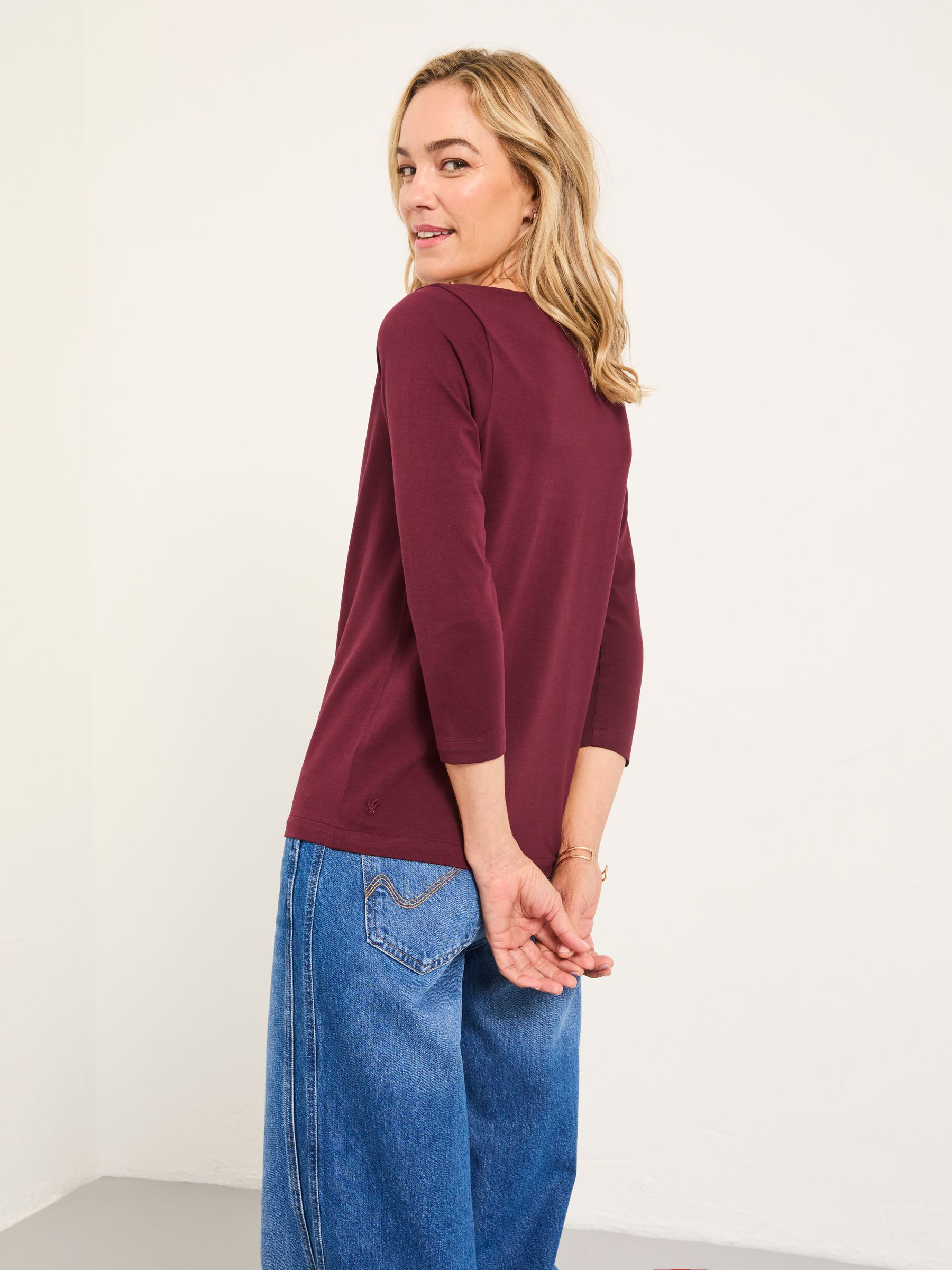 Pip Burgundy Boat Neck Top - Image 2 of 5