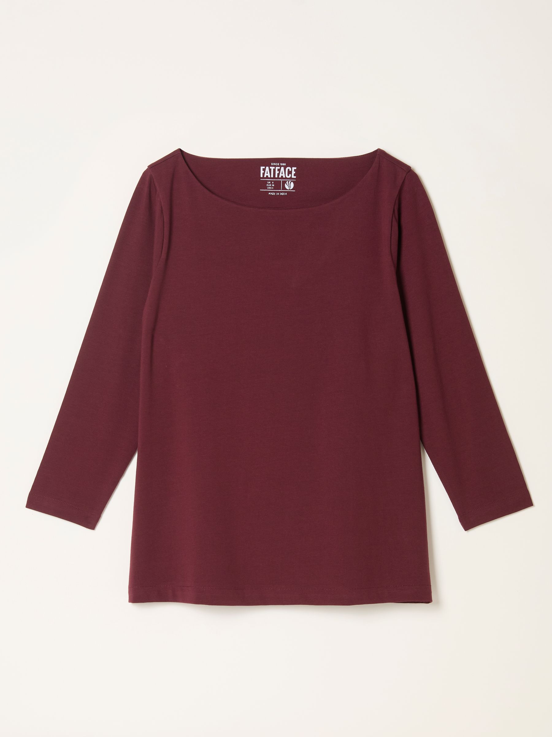 Pip Burgundy Boat Neck Top - Image 5 of 5