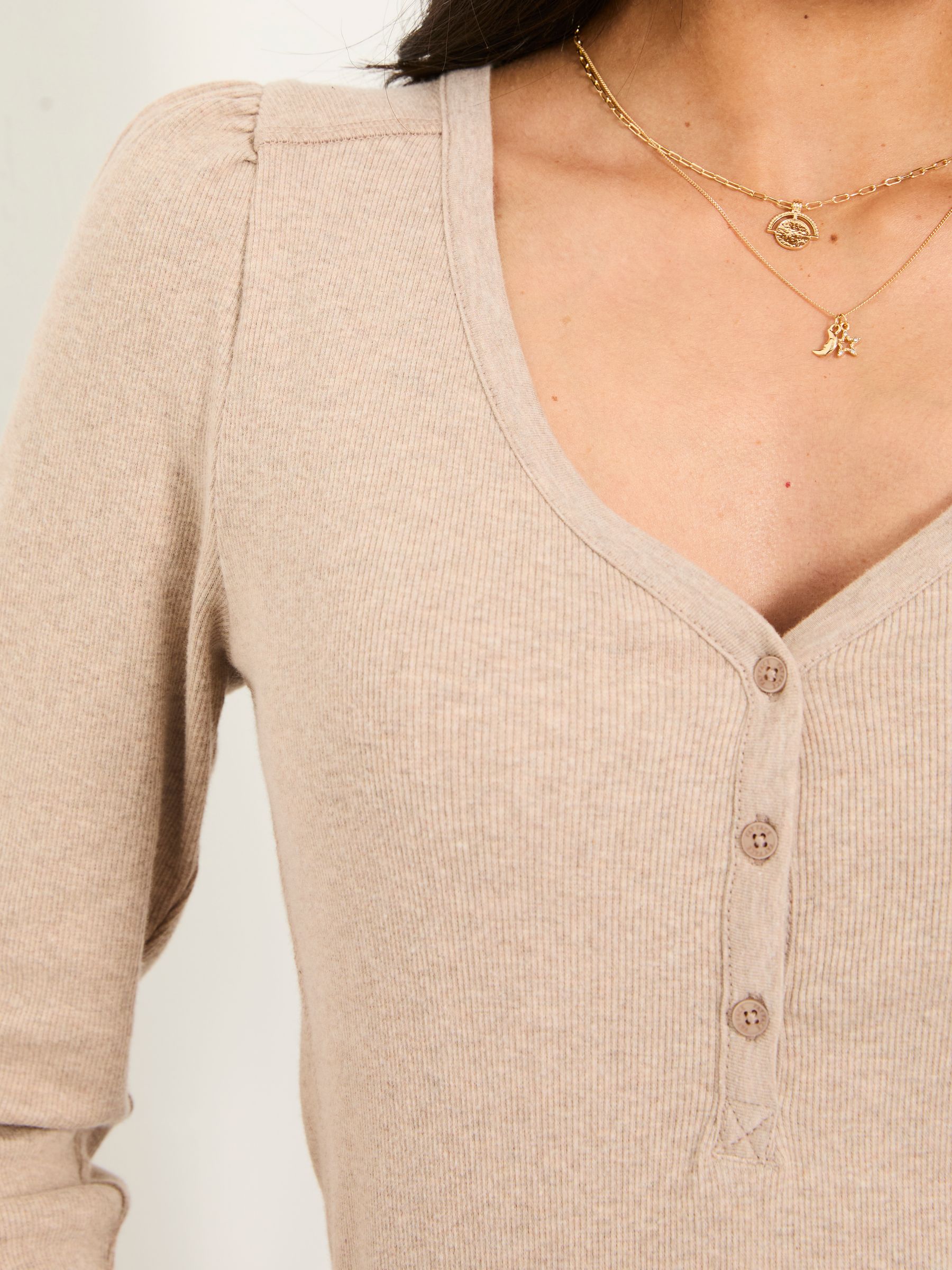 Connie Ecru Henley Top - Image 5 of 6