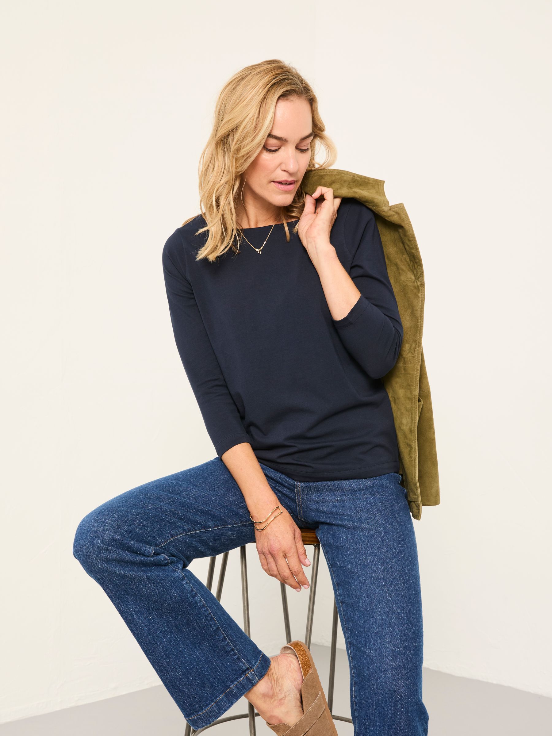 Pip Navy Boat Neck Top - Image 4 of 5