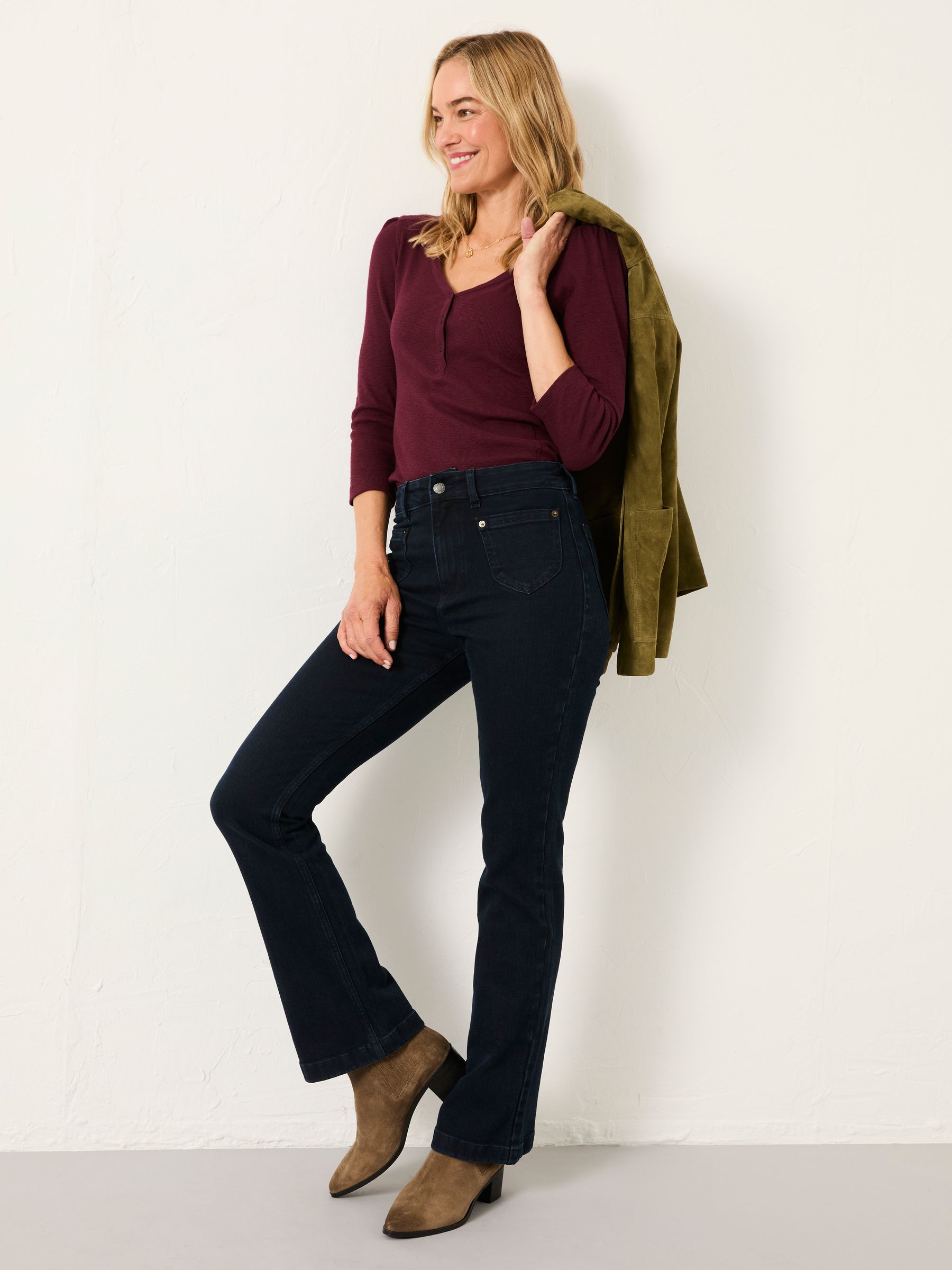 Connie Burgundy Henley Top - Image 4 of 6