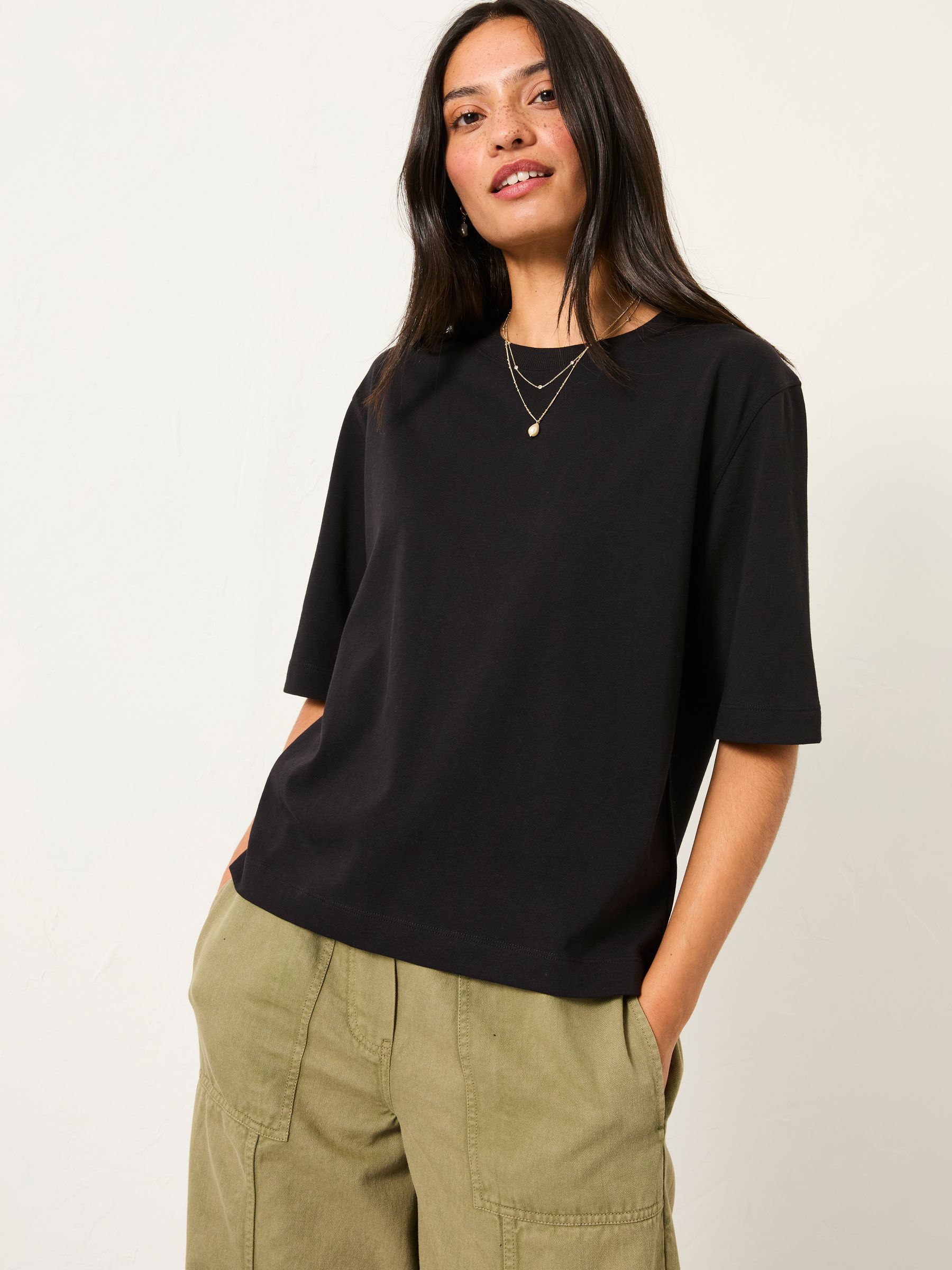 Anais Black Relaxed T Shirt - Image 1 of 6