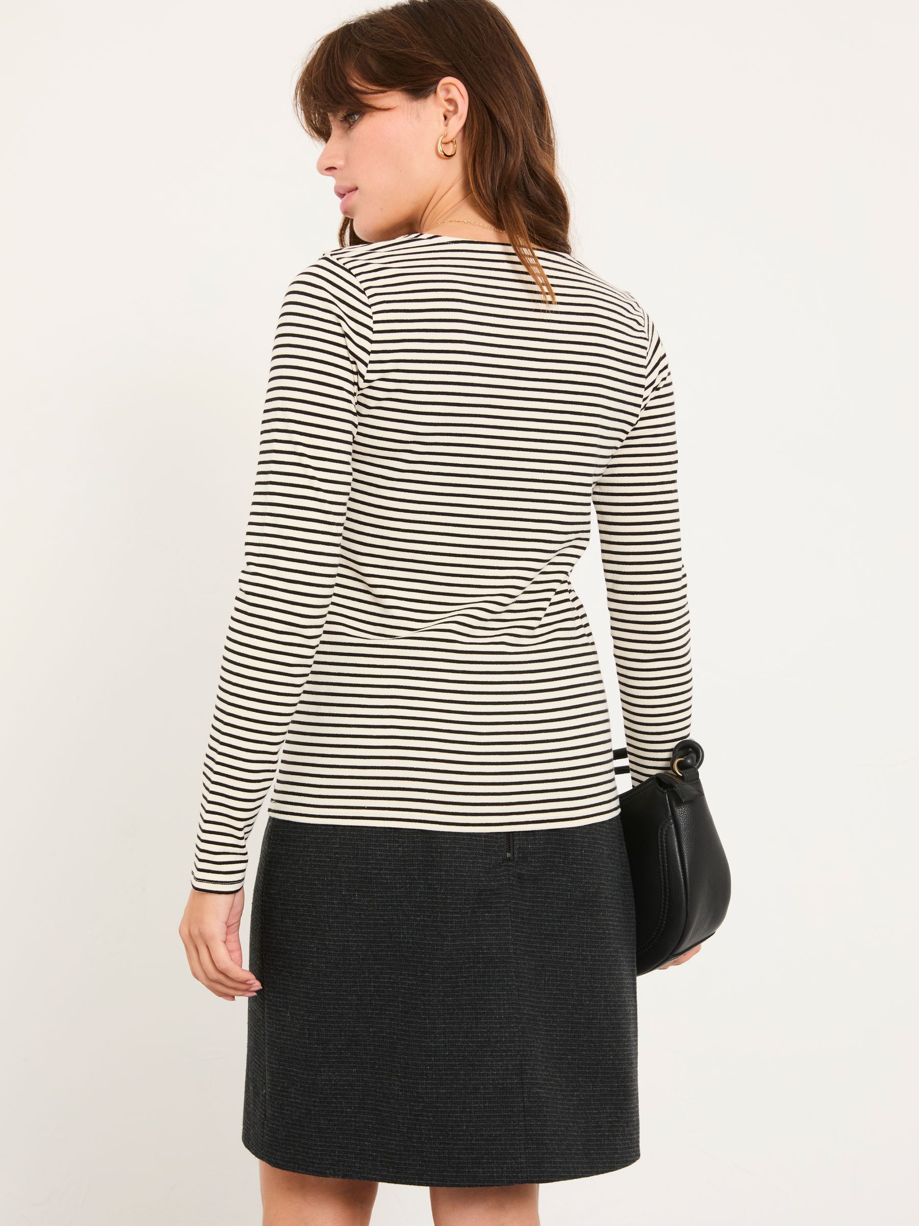 Thea Ivory Stripe Square Neck Top - Image 2 of 4