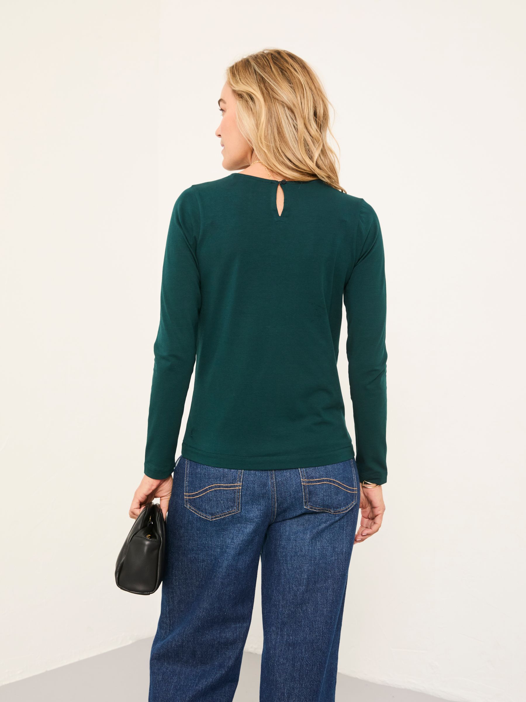 Nell Teal Blue Long Sleeve Top - Image 2 of 5