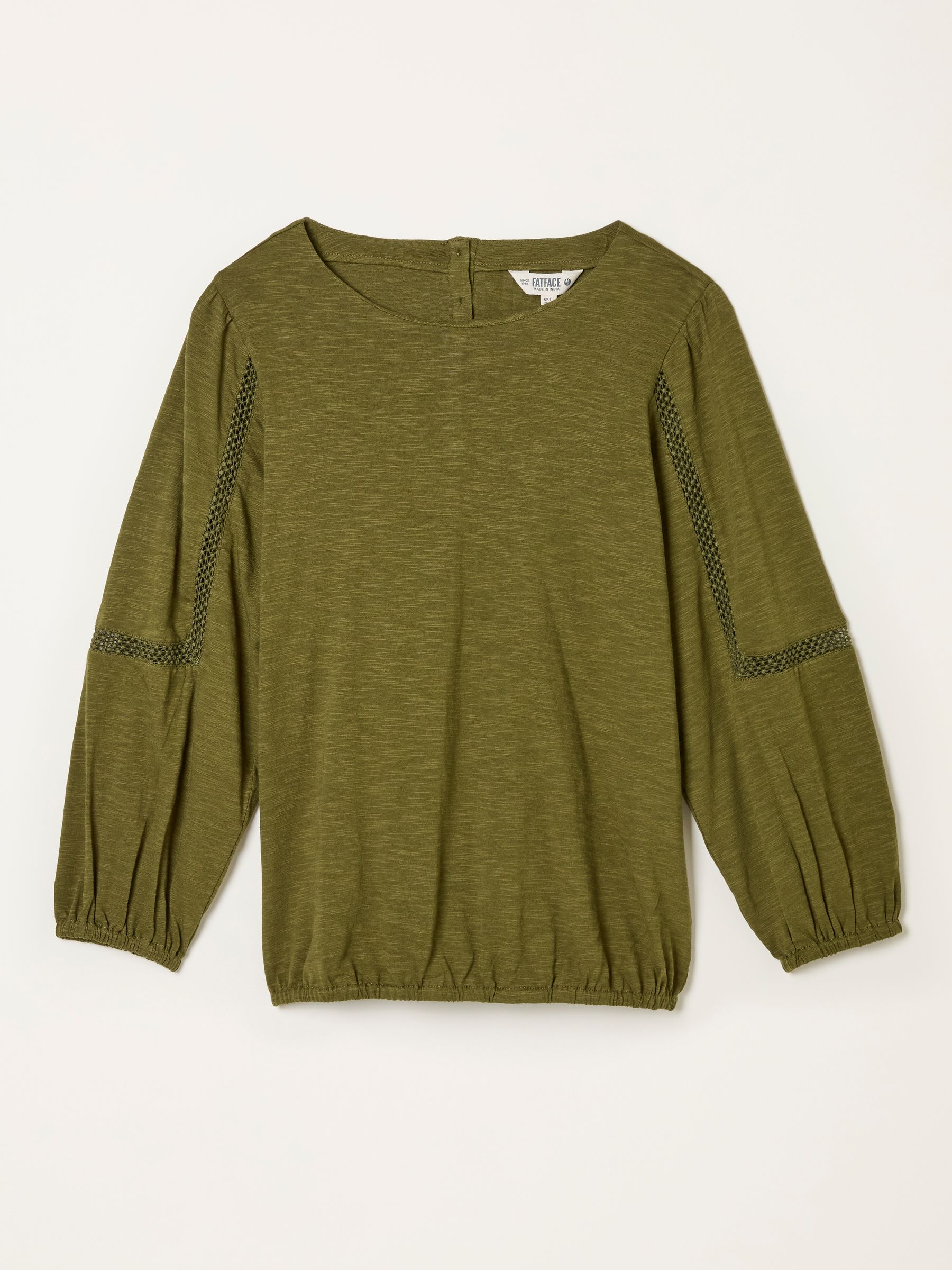 Cassie Olive Green Broderie Top - Image 6 of 6