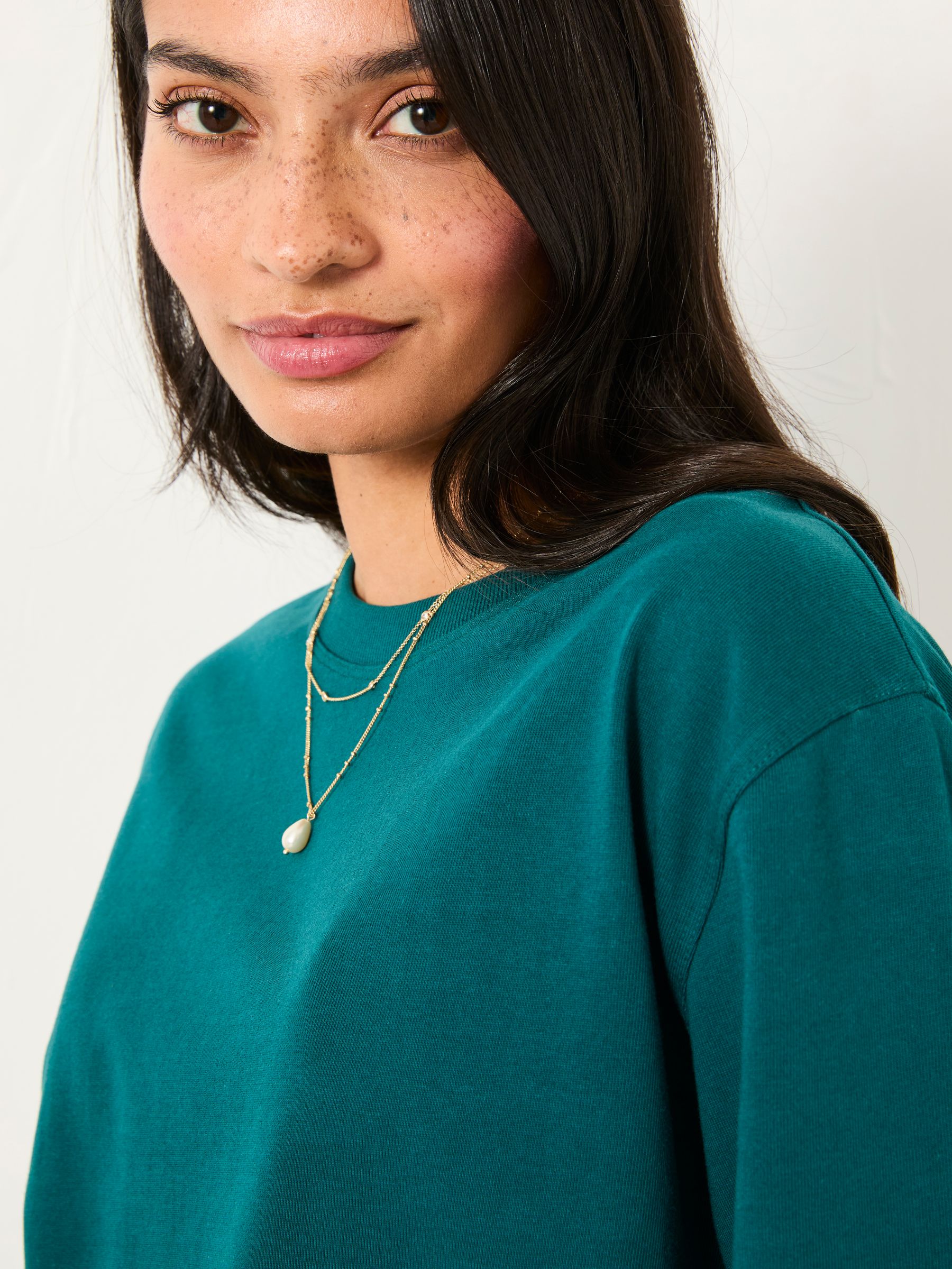 Anais Teal Blue Relaxed T Shirt - Image 3 of 5