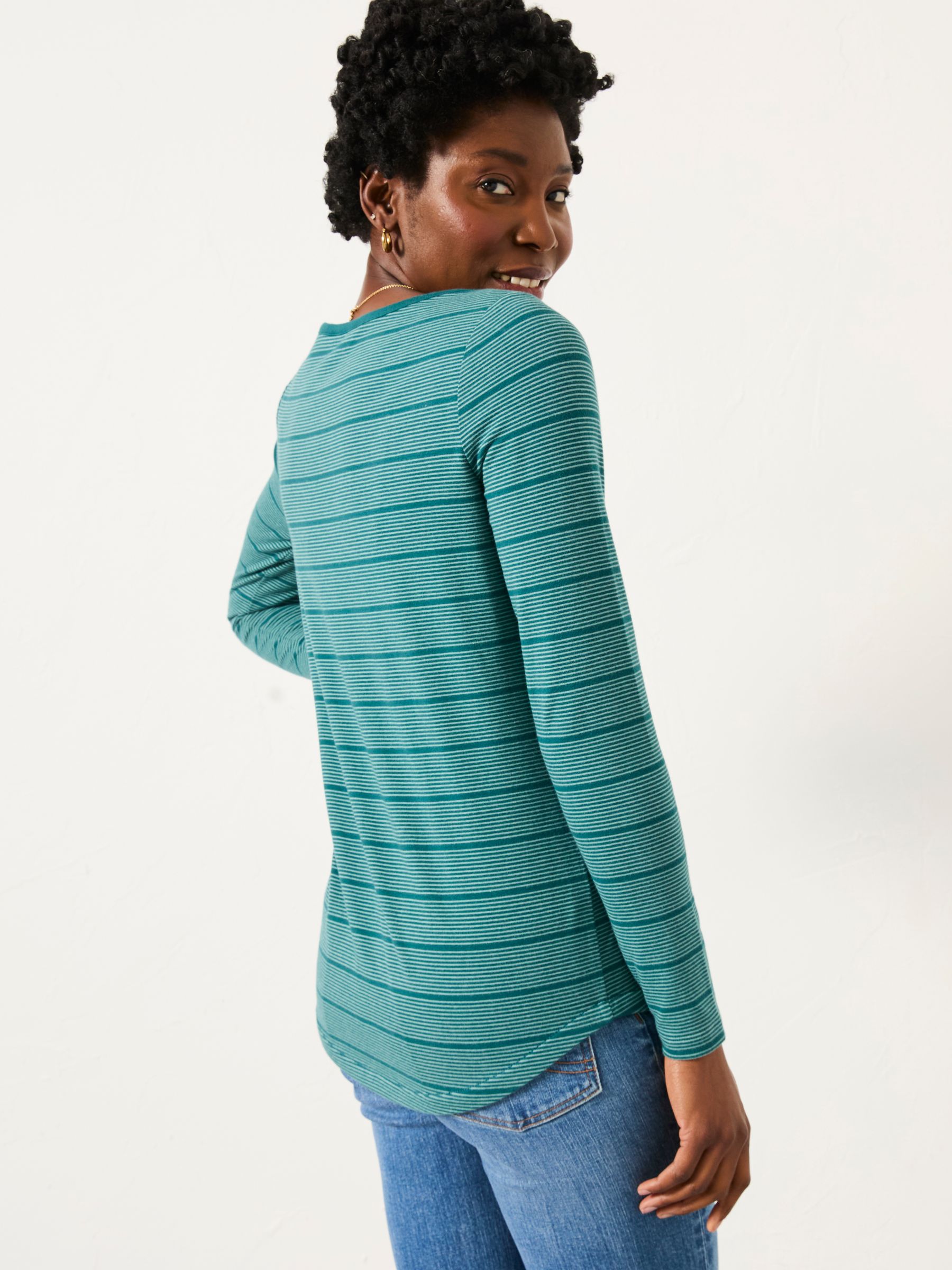 Breton Teal Blue Stripe T Shirt - Image 2 of 5