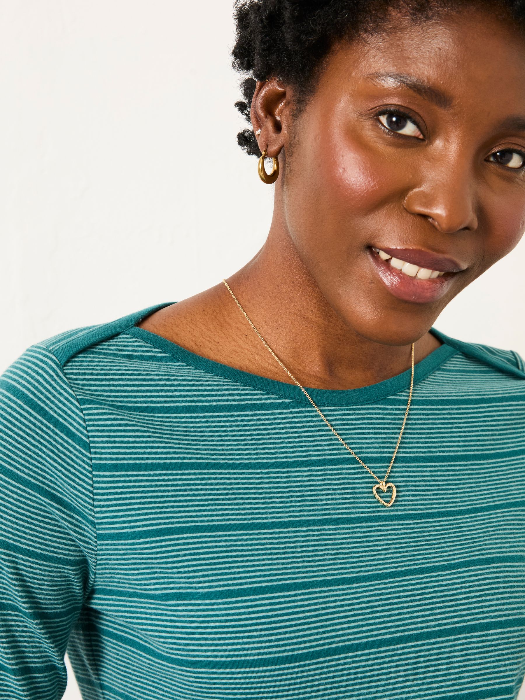 Breton Teal Blue Stripe T Shirt - Image 3 of 5