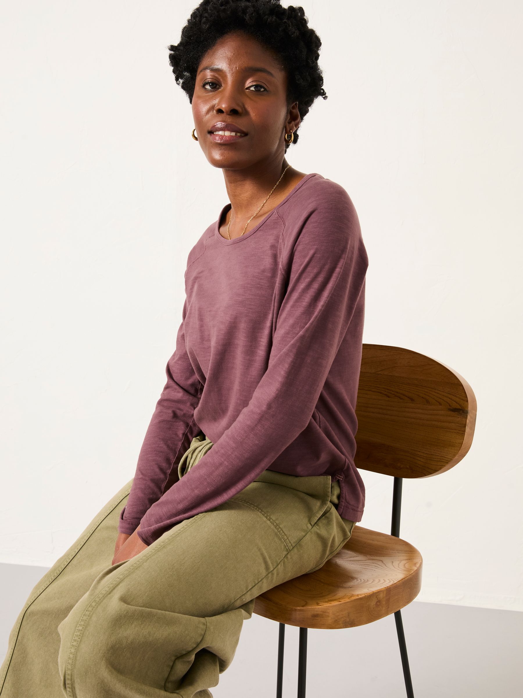 Ava Dusky Purple Long Sleeve T Shirt - Image 4 of 5