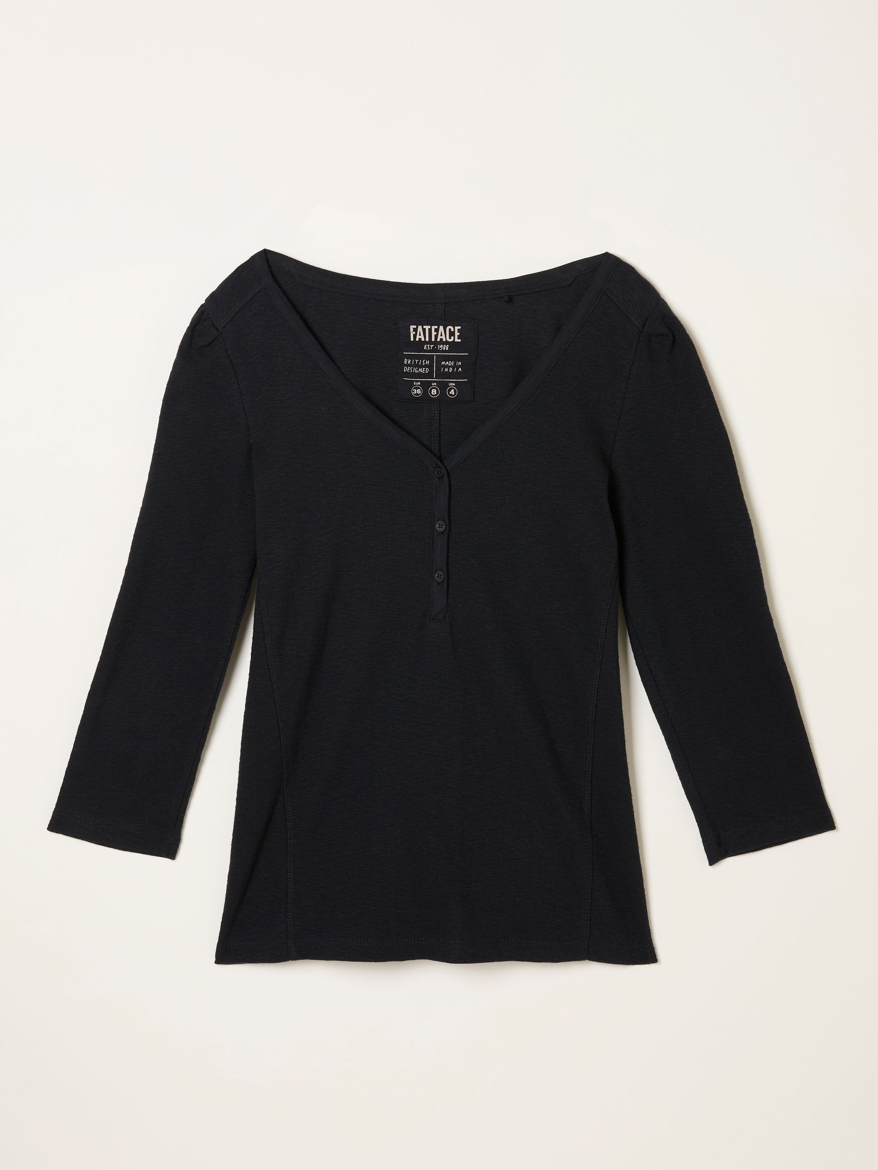 Connie Black Henley Top - Image 5 of 5