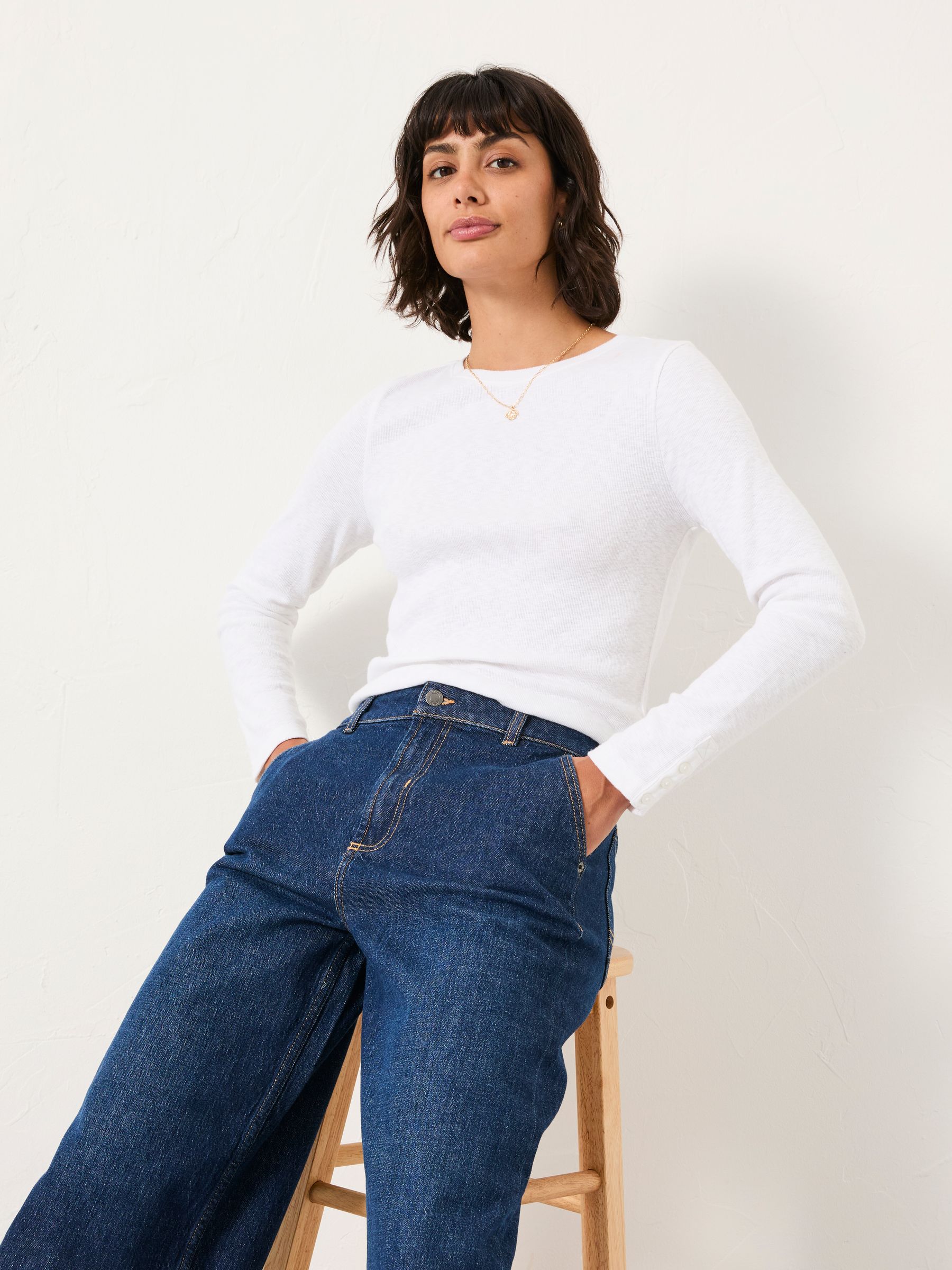 V&A | FatFace Callie White Long Sleeve Top - Image 2 of 5