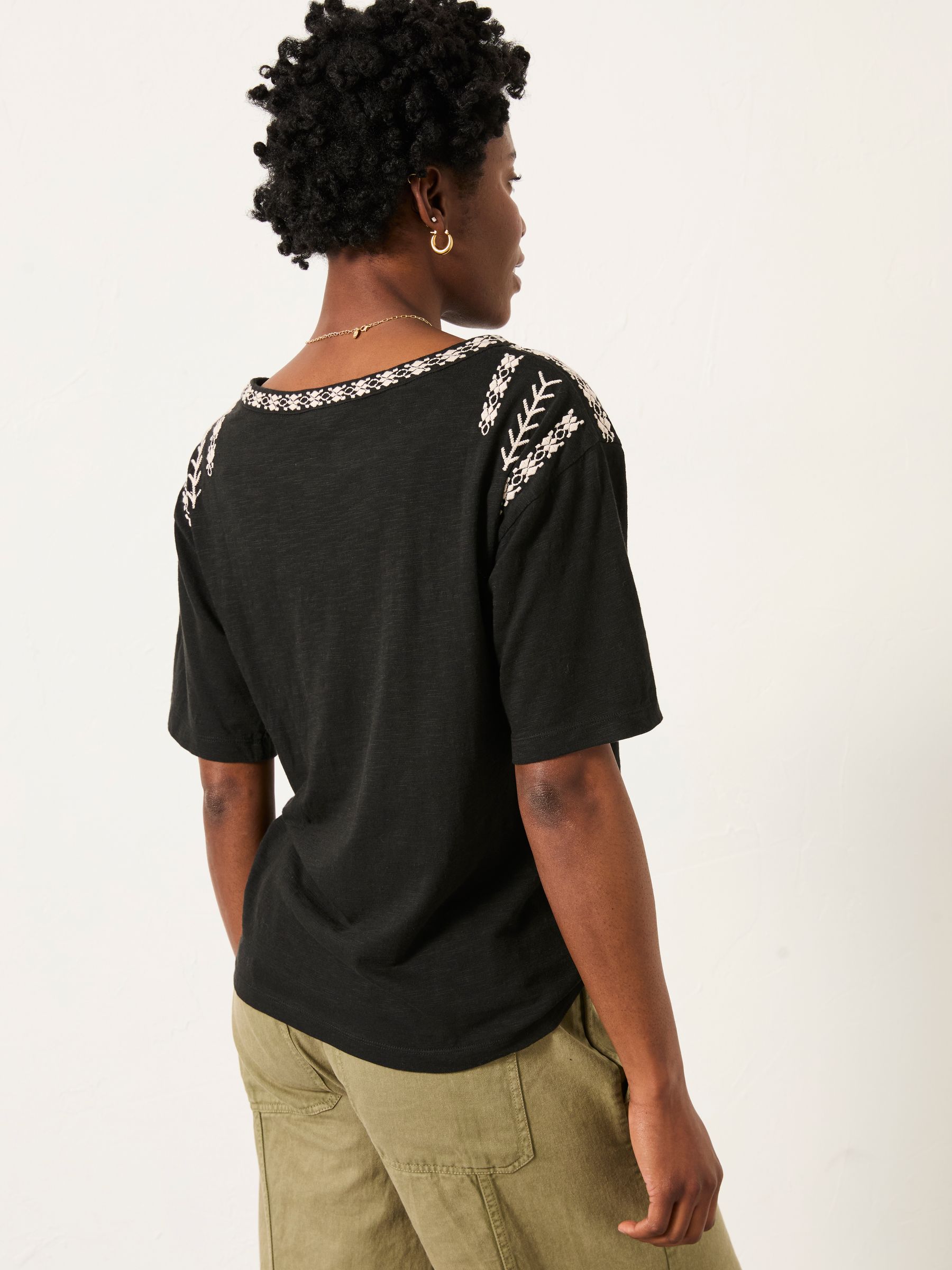Maddie Black Embroidered T Shirt - Image 2 of 5