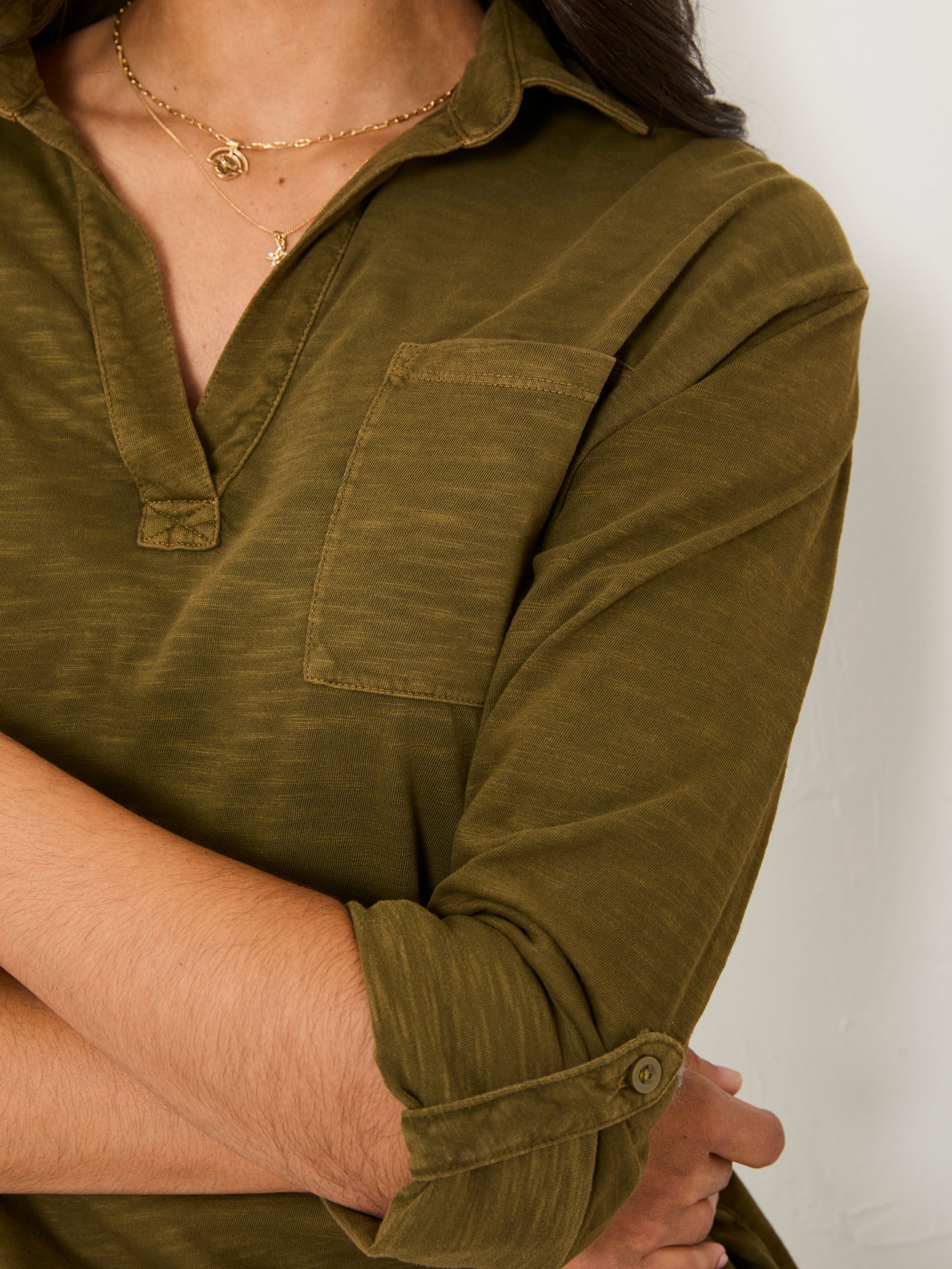 Paige Olive Green Jersey Shirt - Image 3 of 5