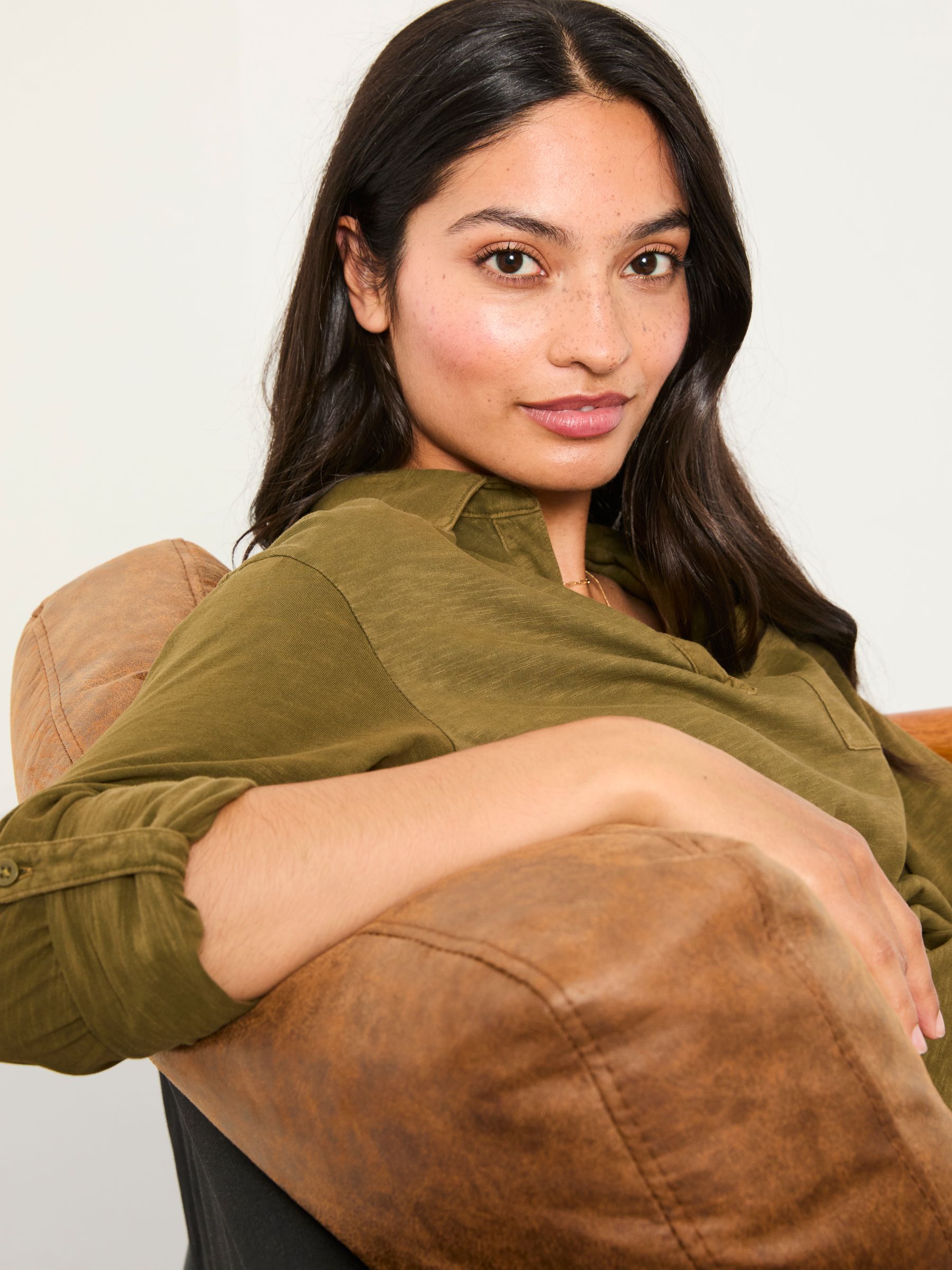 Paige Olive Green Jersey Shirt - Image 4 of 5