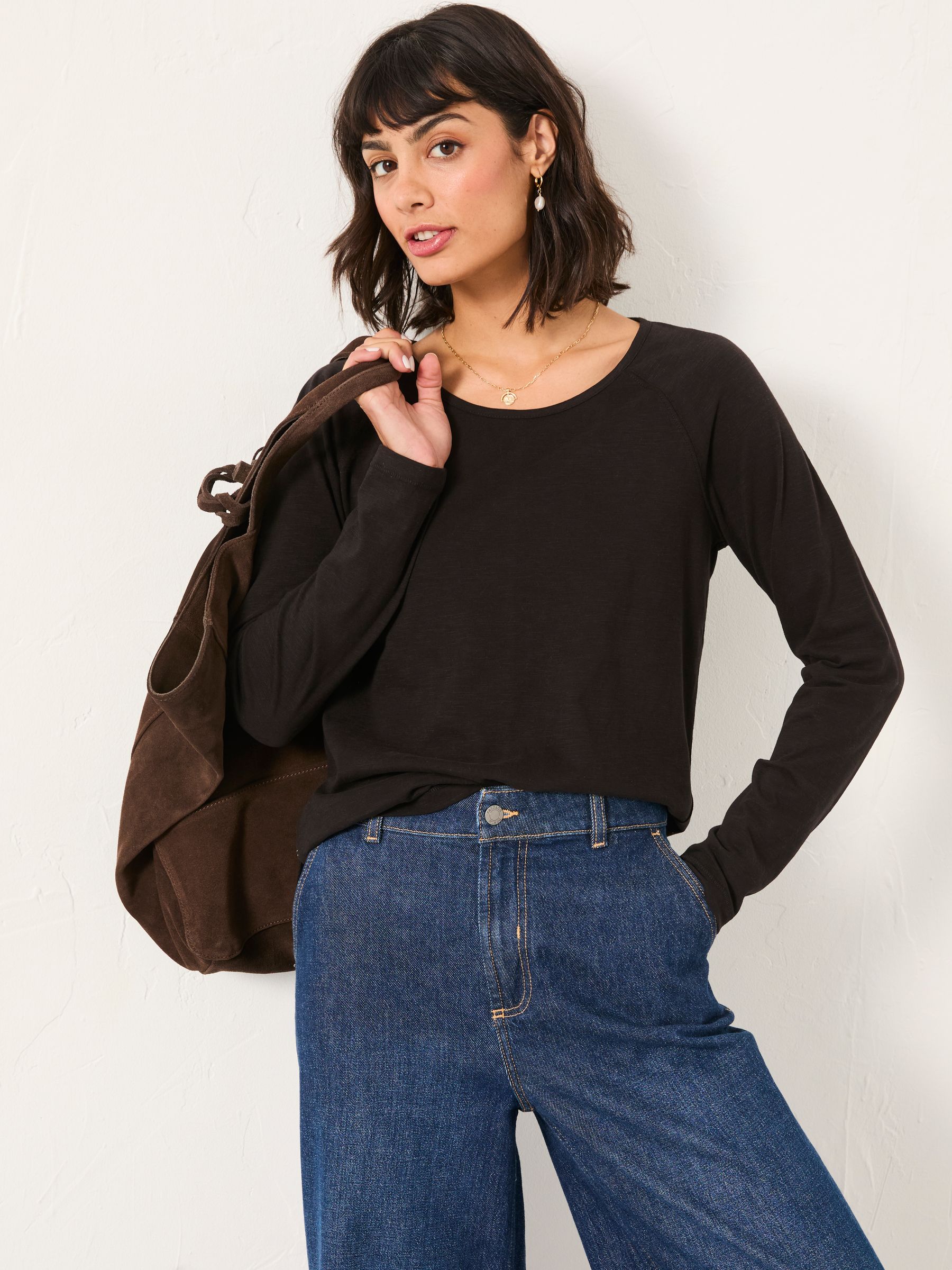 Ava Black Long Sleeve T Shirt - Image 1 of 5