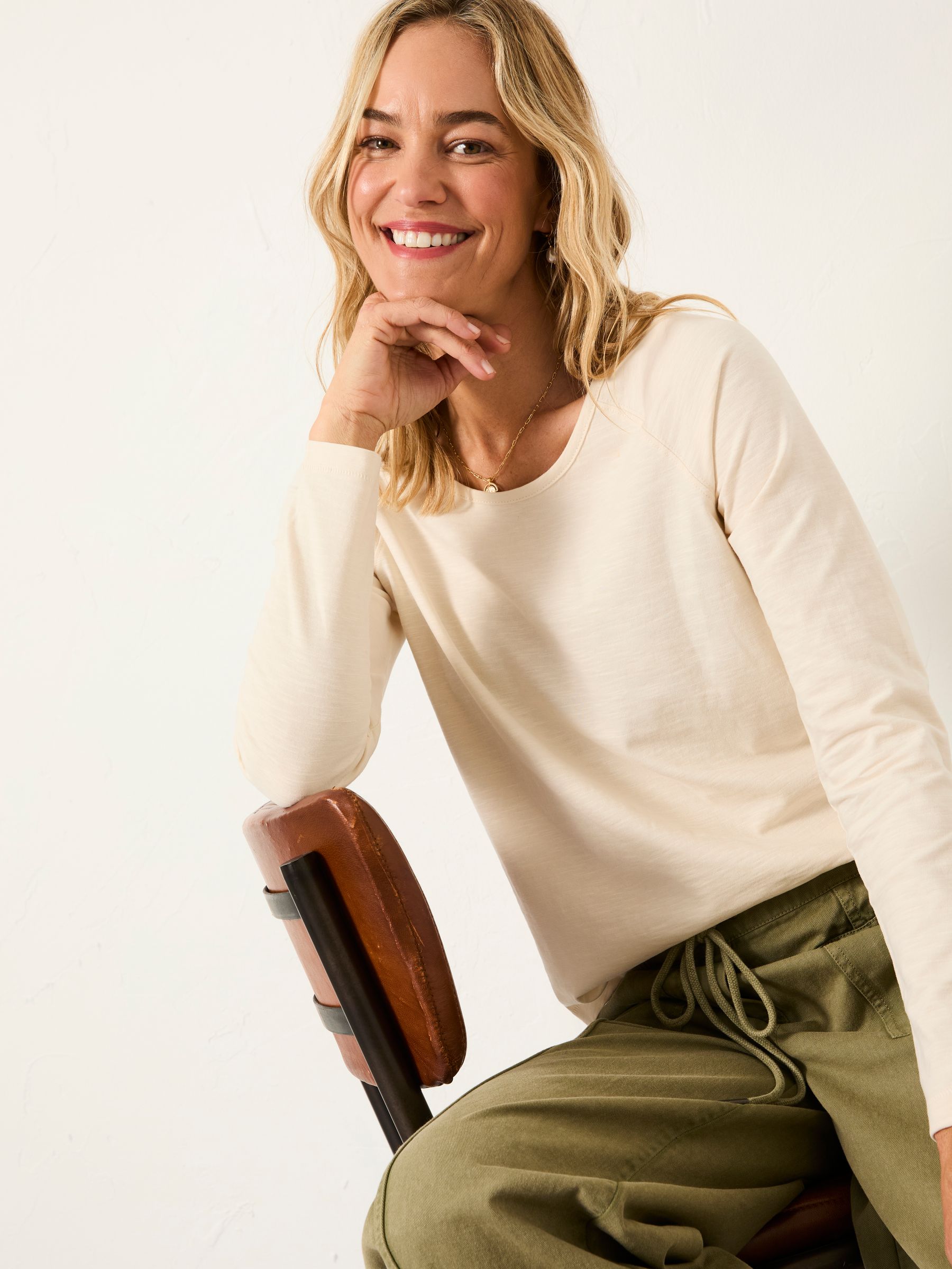 Ava Ecru Long Sleeve T Shirt - Image 4 of 6