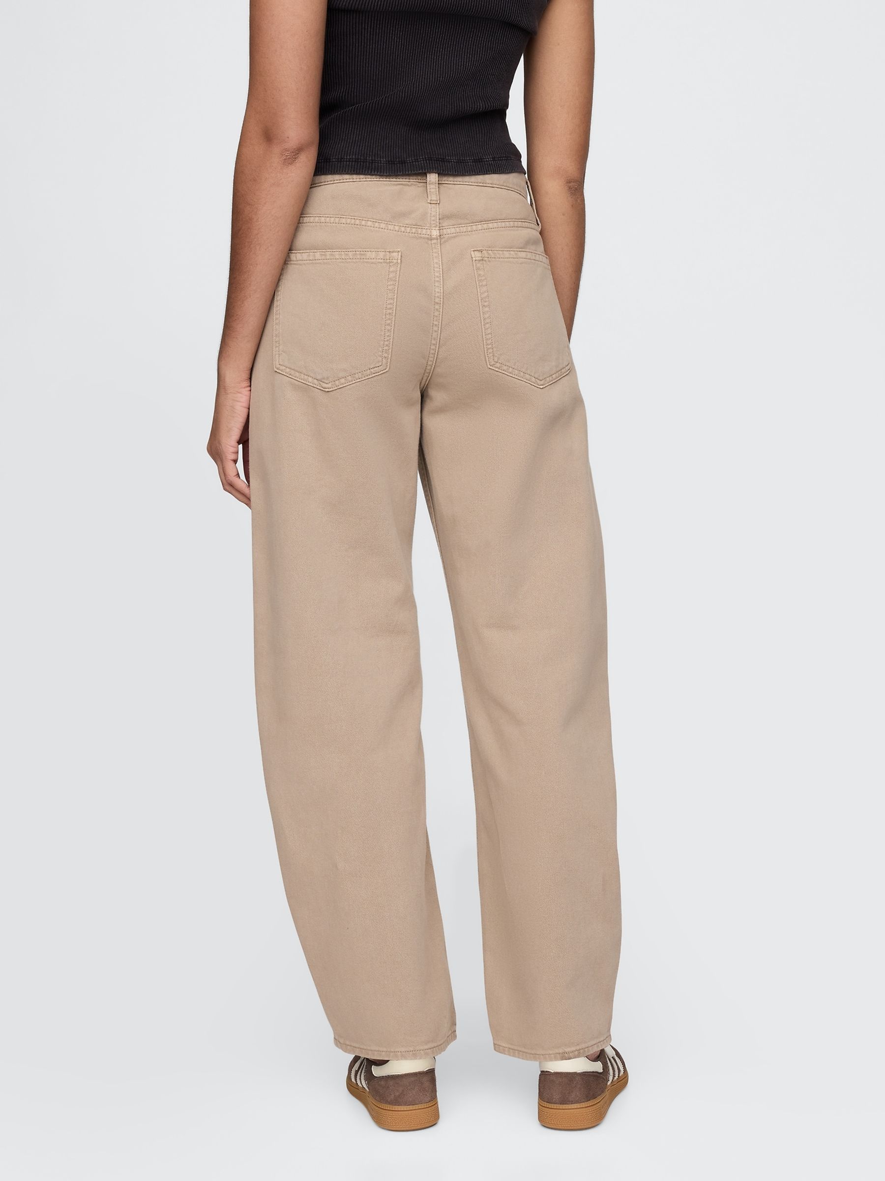 Beige High Waisted Barrel Jeans - Image 2 of 8