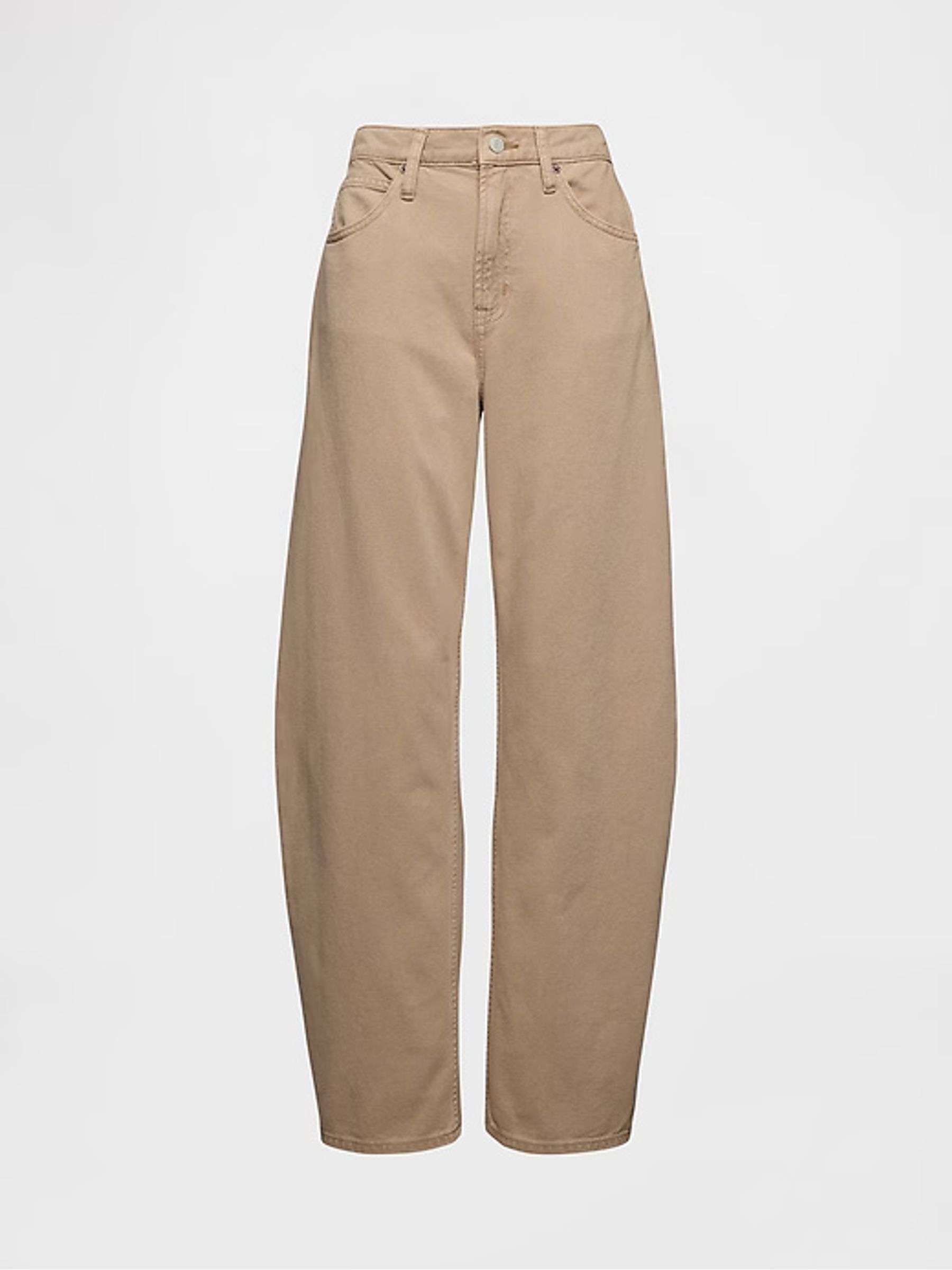 Beige High Waisted Barrel Jeans - Image 7 of 8