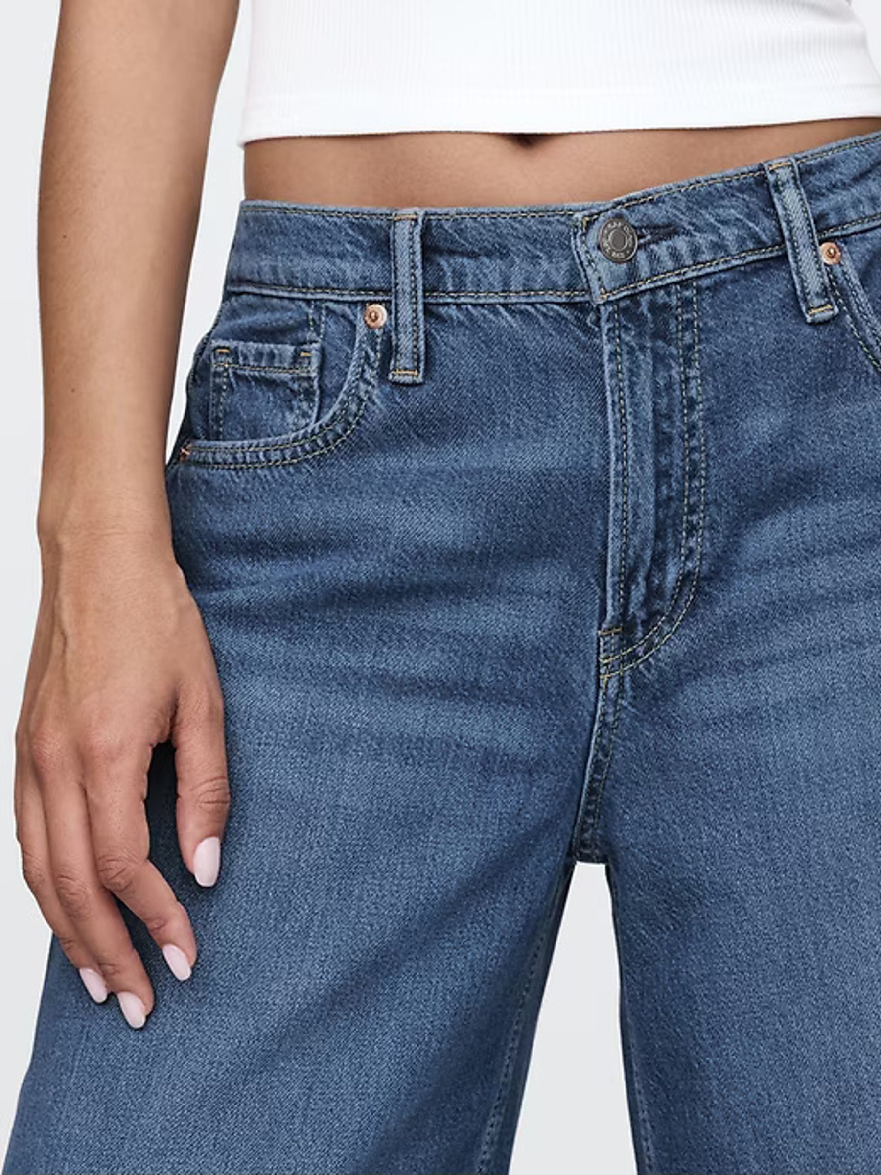 Blue Mid Rise UltraSoft Baggy Jeans - Image 6 of 8