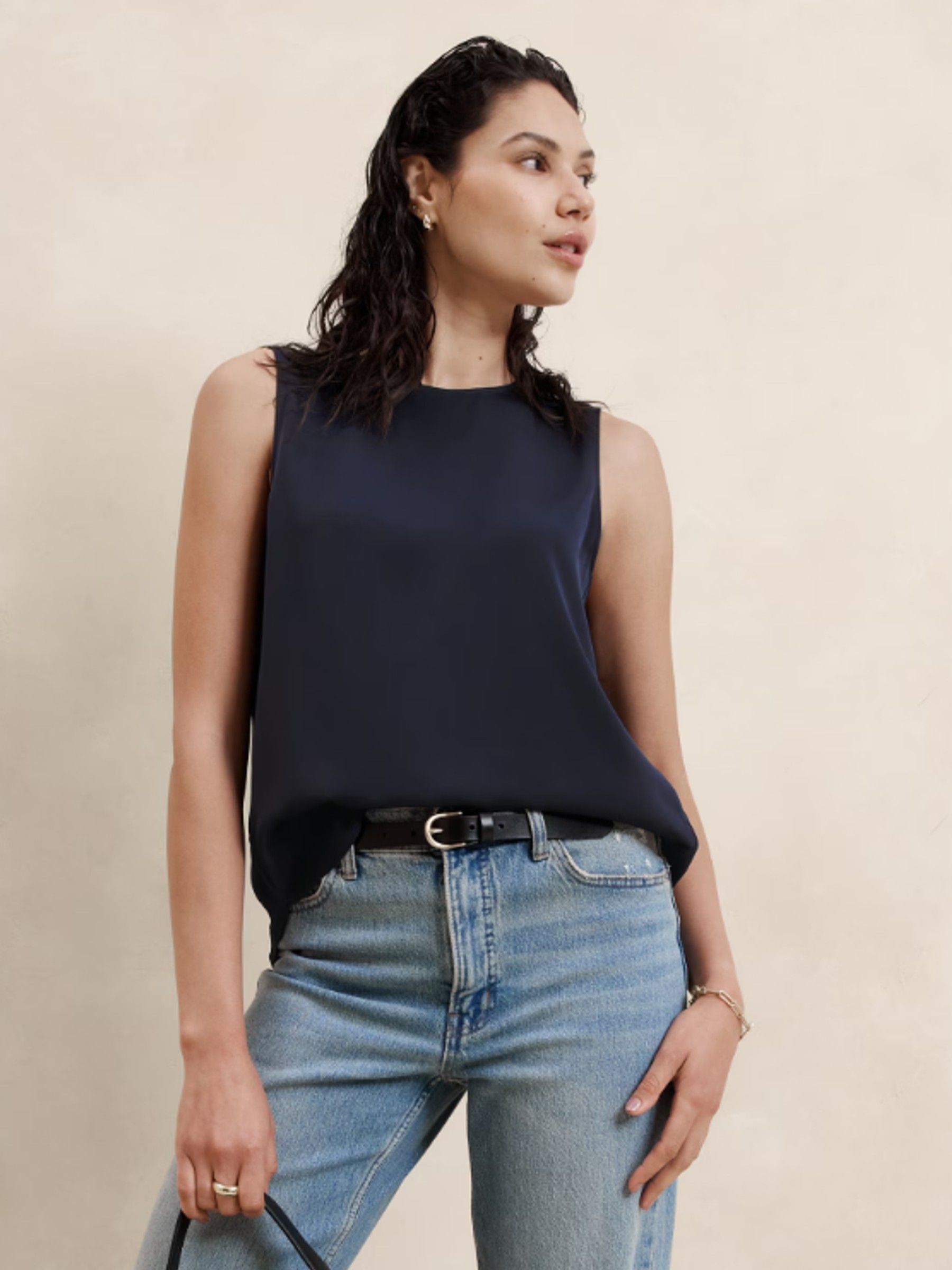Banana Republic Blue Shell Tank Top - Image 1 of 5 Banana Republic Blue Shell Tank Top - Image 1 of 5