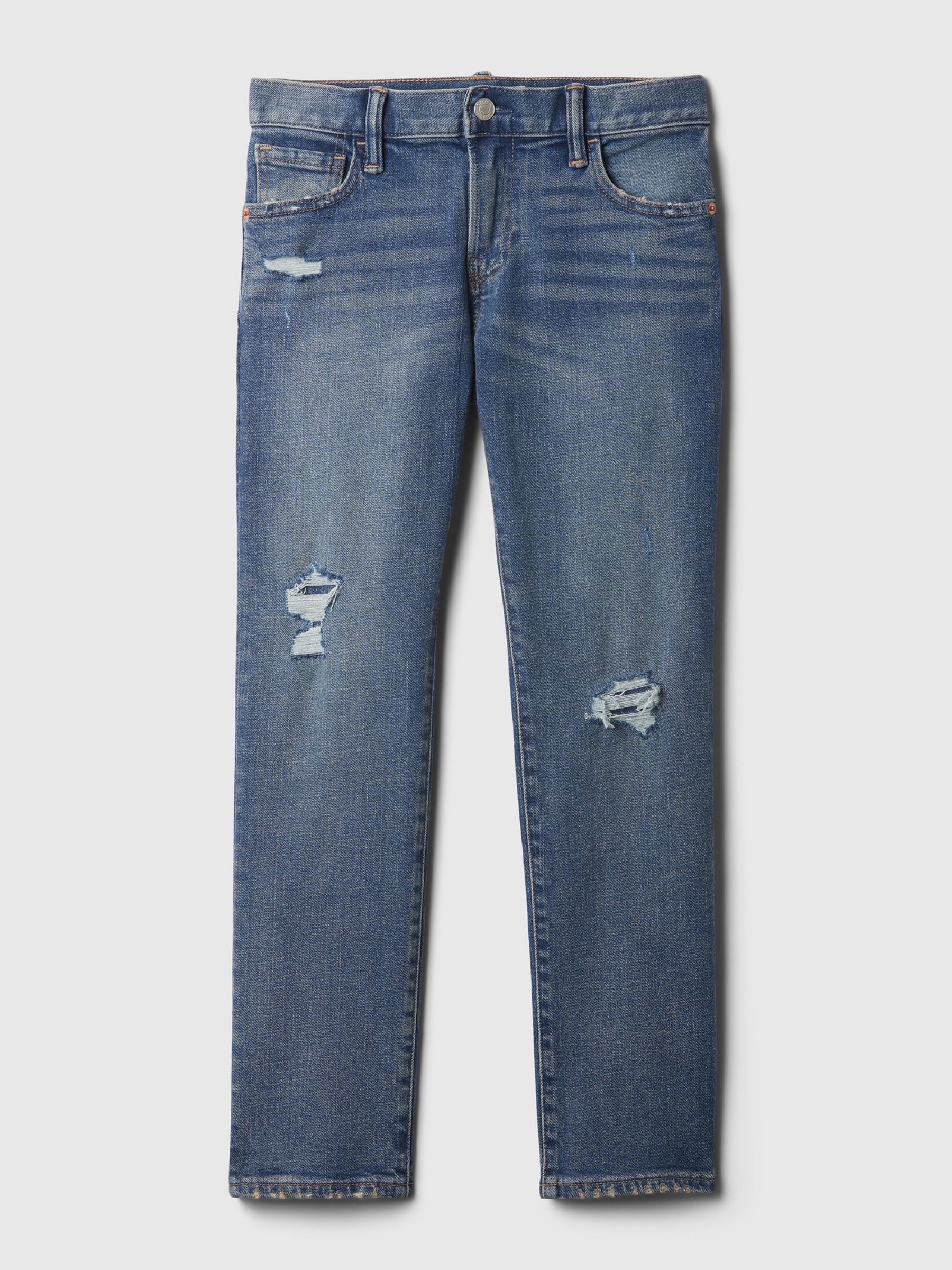 Blue Ripped Slim Fit Jeans - Image 4 of 5