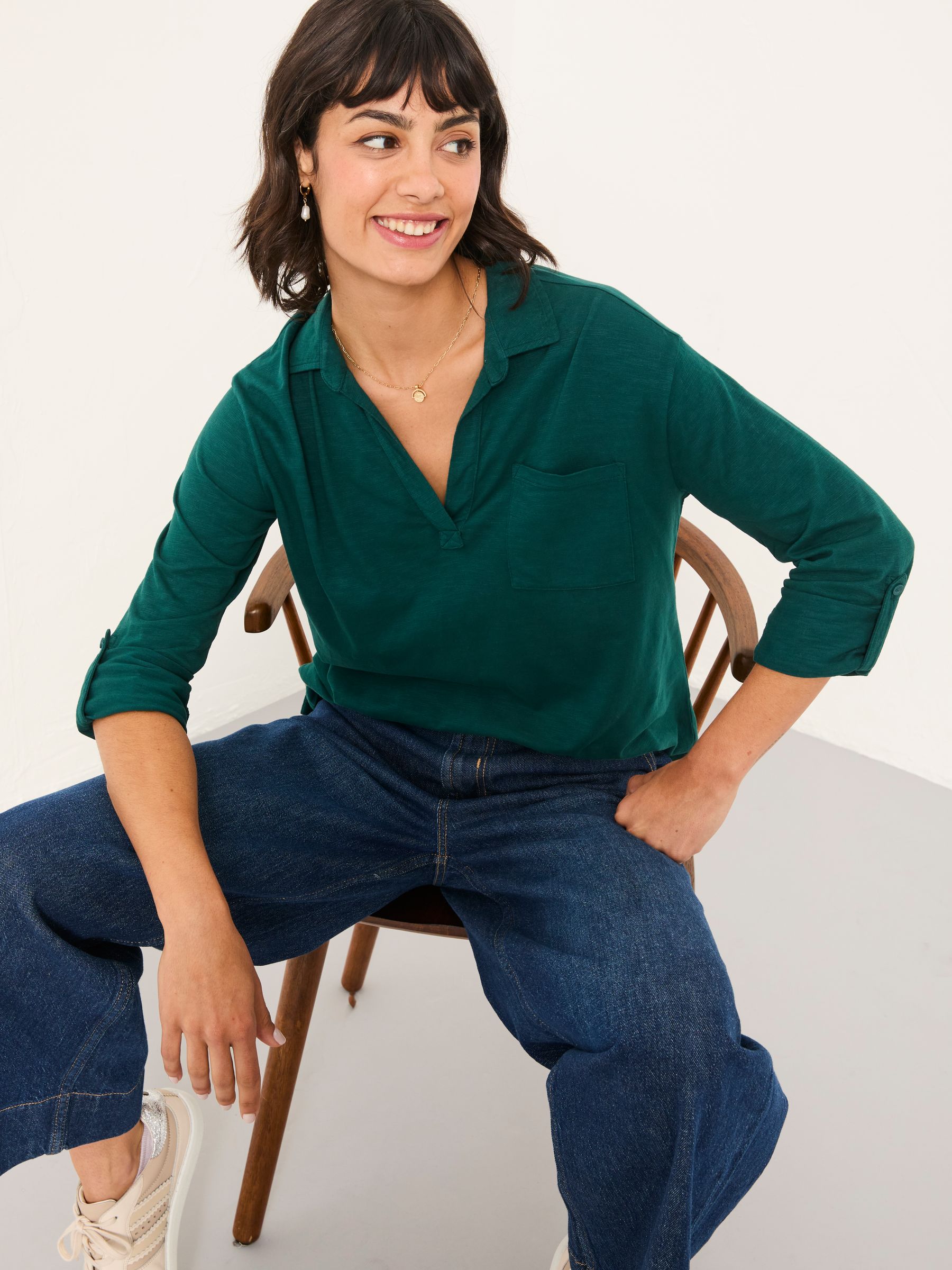 Paige Teal Blue Jersey Shirt - Image 3 of 5