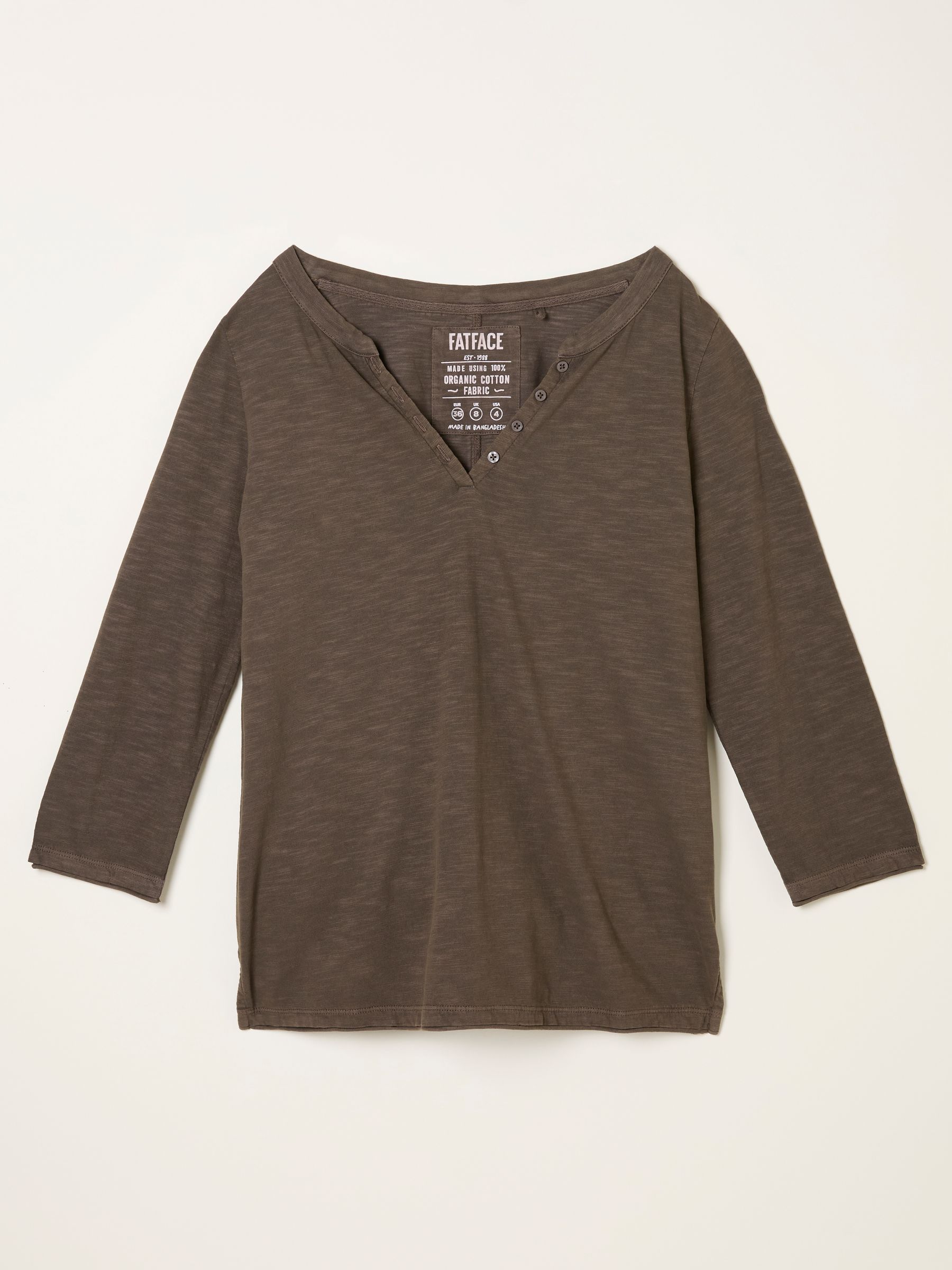 Aster Chocolate Brown 3/4 Sleeve T Shirt - Image 1 of 1