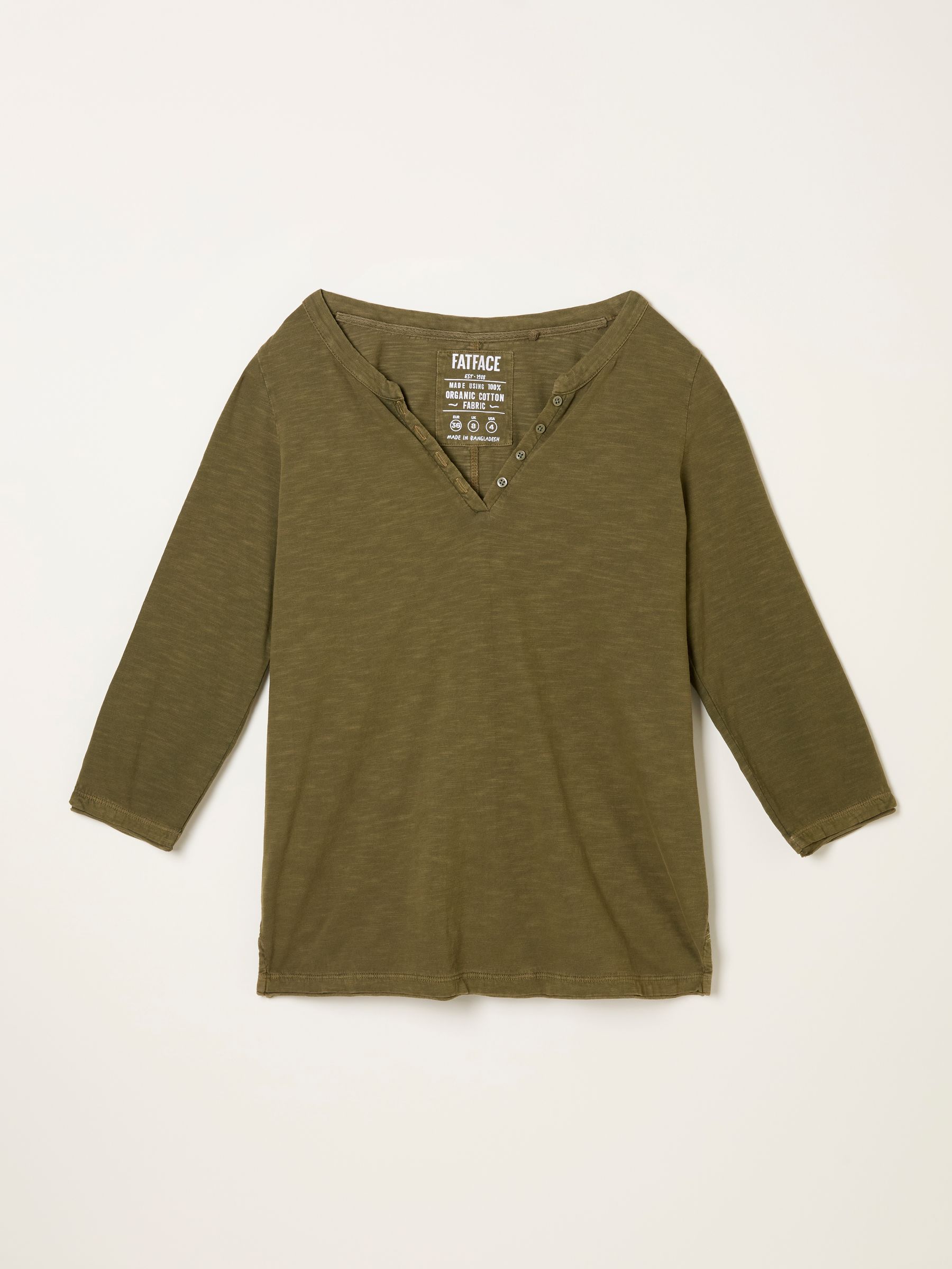 Aster Olive Green 3/4 Sleeve T Shirt - Image 1 of 1