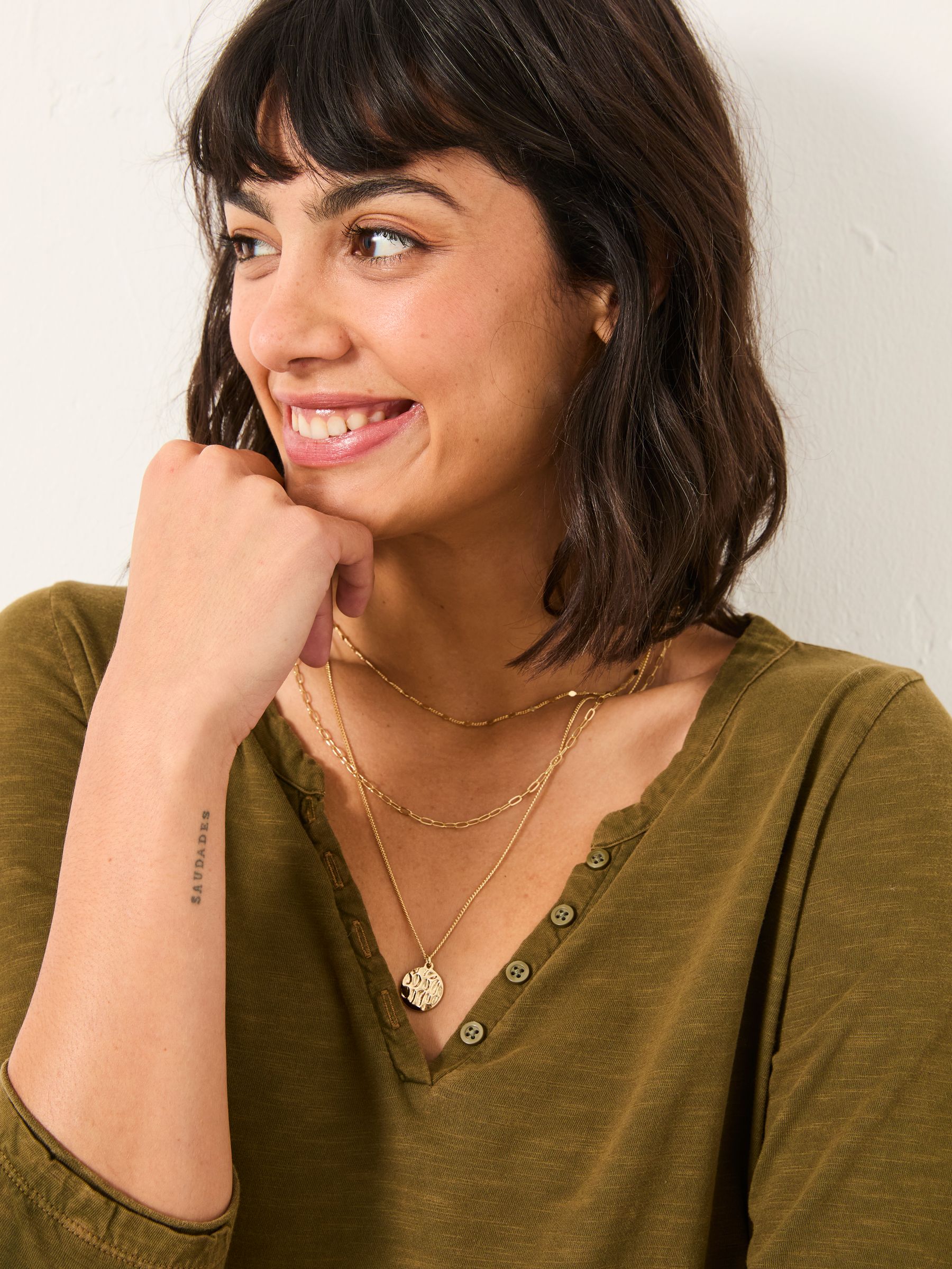 Aster Olive Green 3/4 Sleeve T Shirt - Image 4 of 5