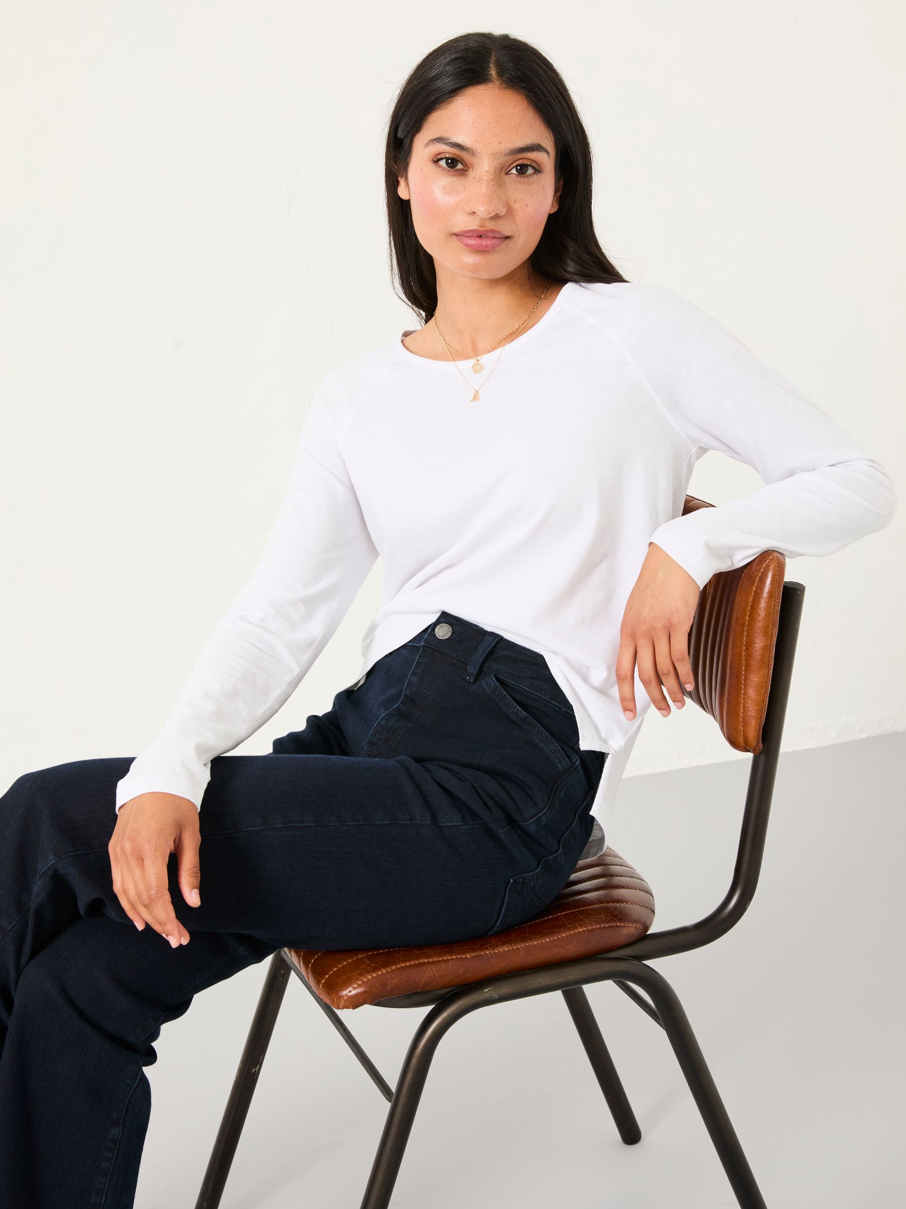 Ava White Long Sleeve T Shirt - Image 1 of 5