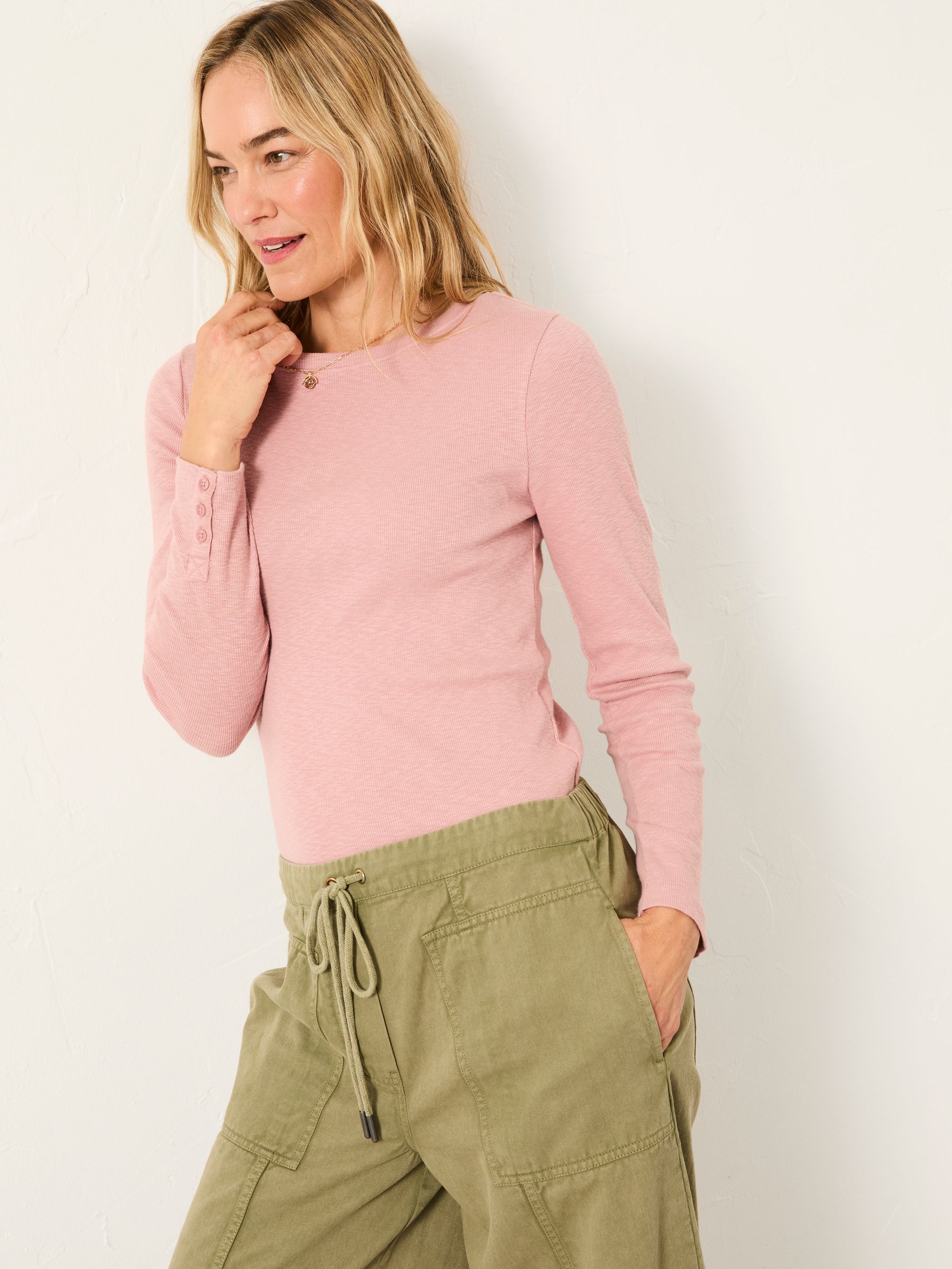 V&A | FatFace Callie Pink Long Sleeve Top - Image 1 of 1