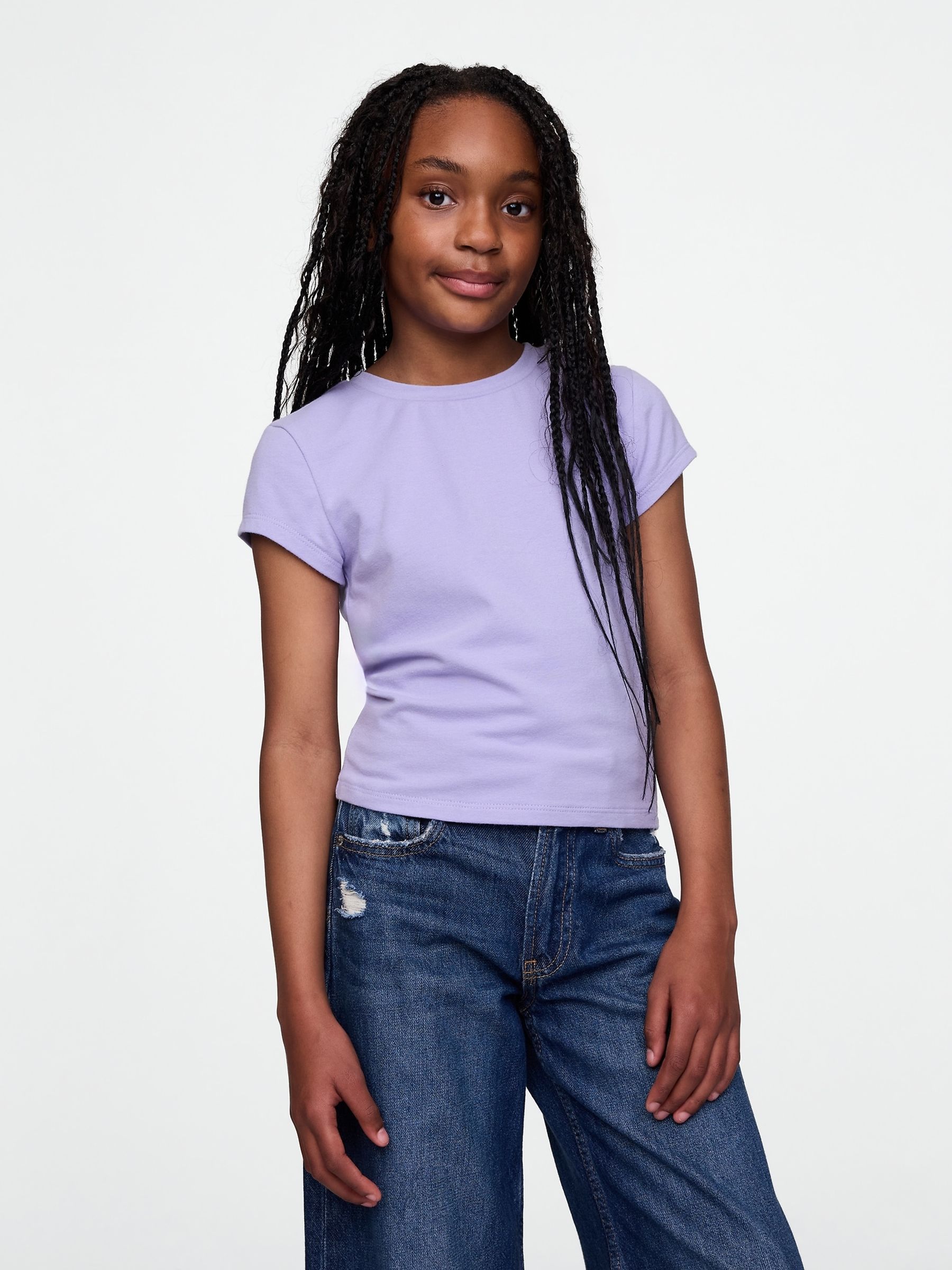 Purple Short Sleeve Crew Neck T-Shirt (4-13yrs) - Image 1 of 4