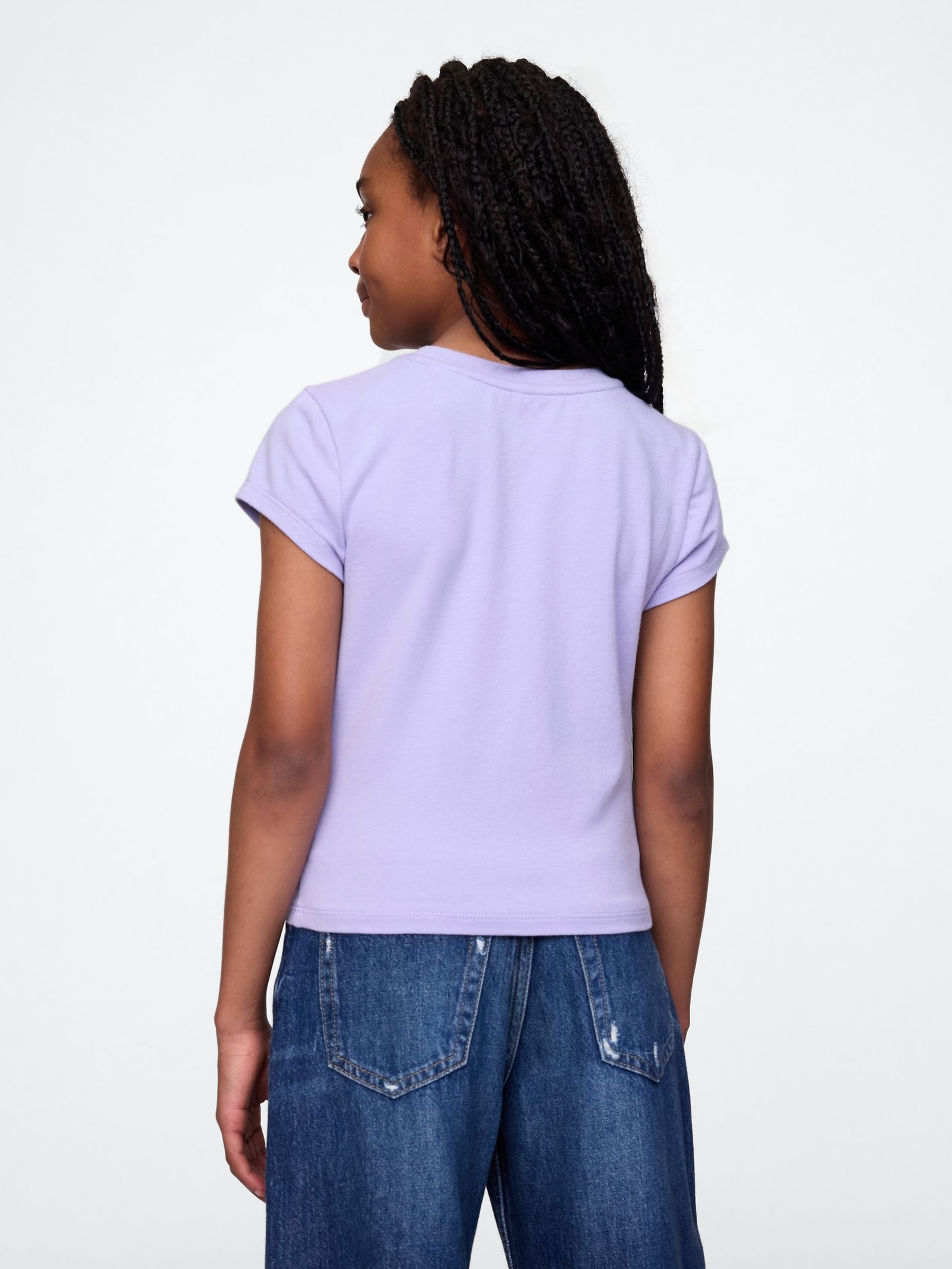 Purple Short Sleeve Crew Neck T-Shirt (4-13yrs) - Image 2 of 4