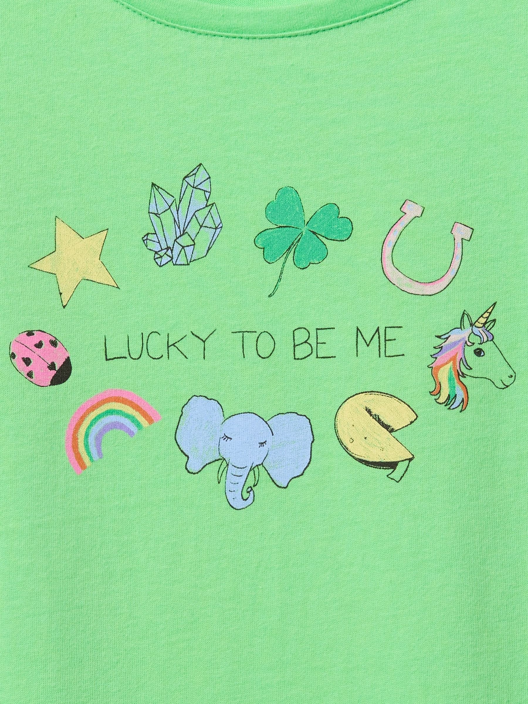 Green Cotton Short Sleeve Crew Neck Graphic T-Shirt (4-13yrs) - Image 3 of 3