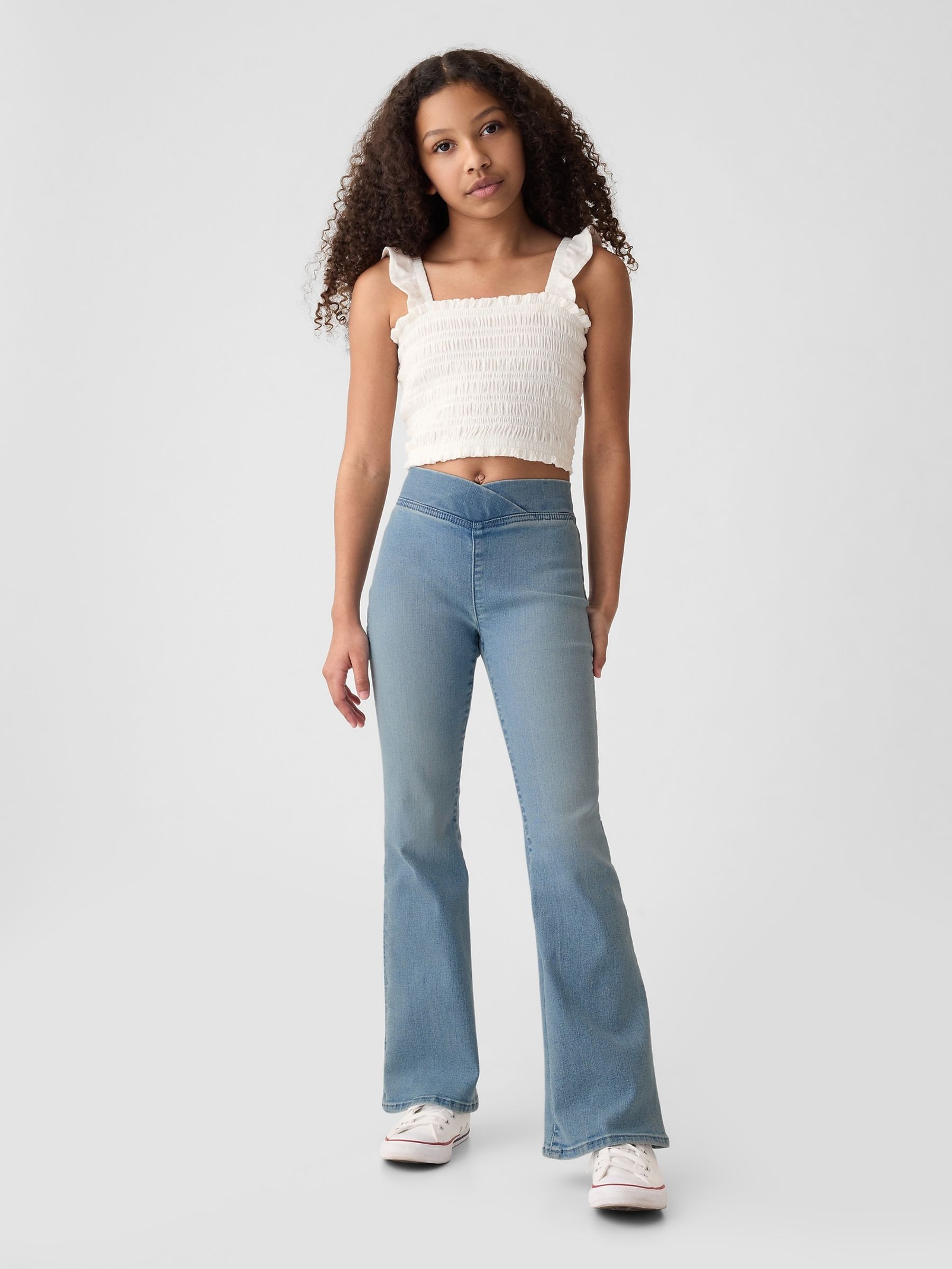 Blue High Waisted Flare Jeggings (5-13yrs) - Image 3 of 5