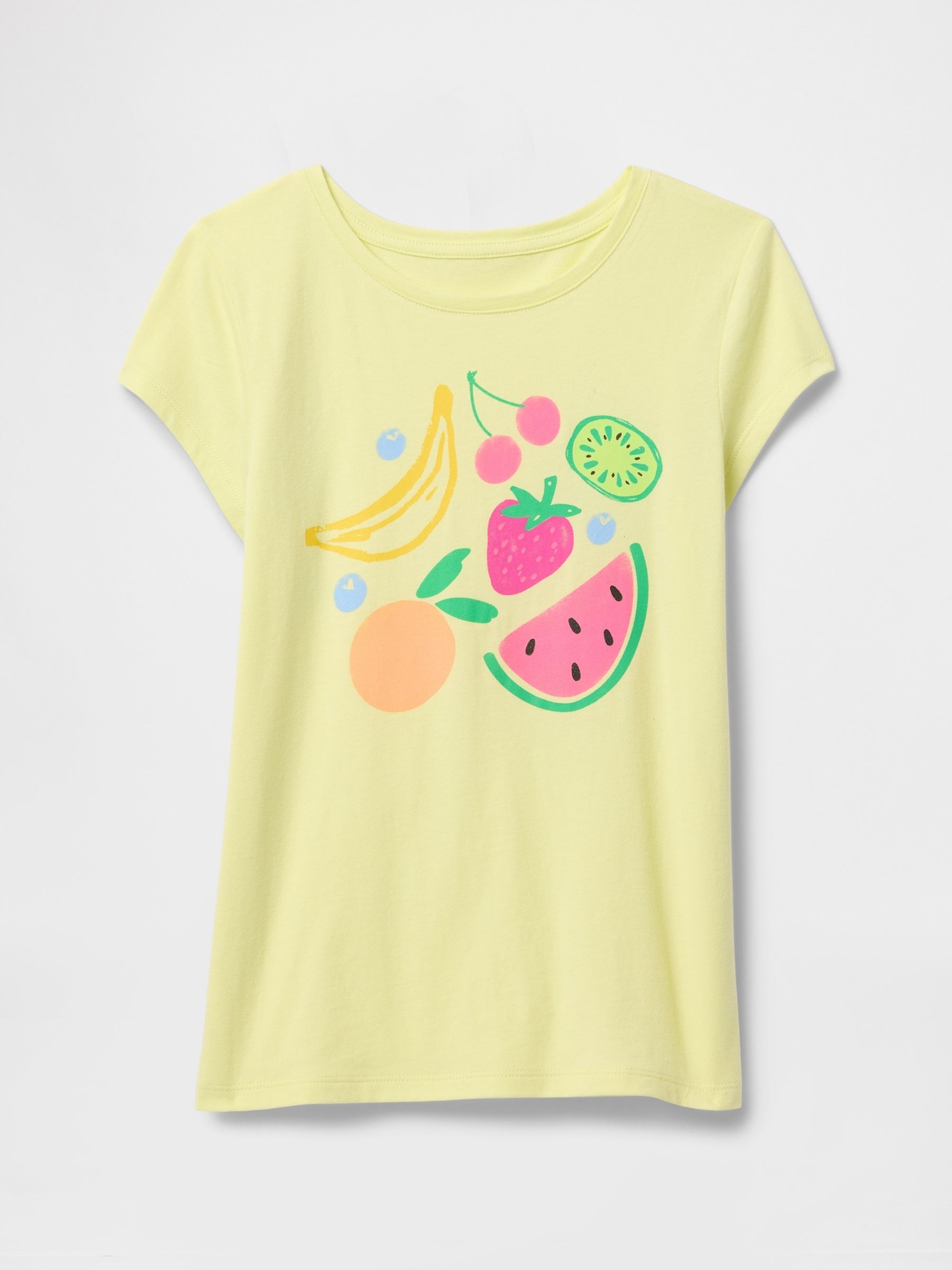 Yellow Fruit Cotton Short Sleeve Crew Neck Graphic T-Shirt (4-13yrs) - Image 1 of 3
