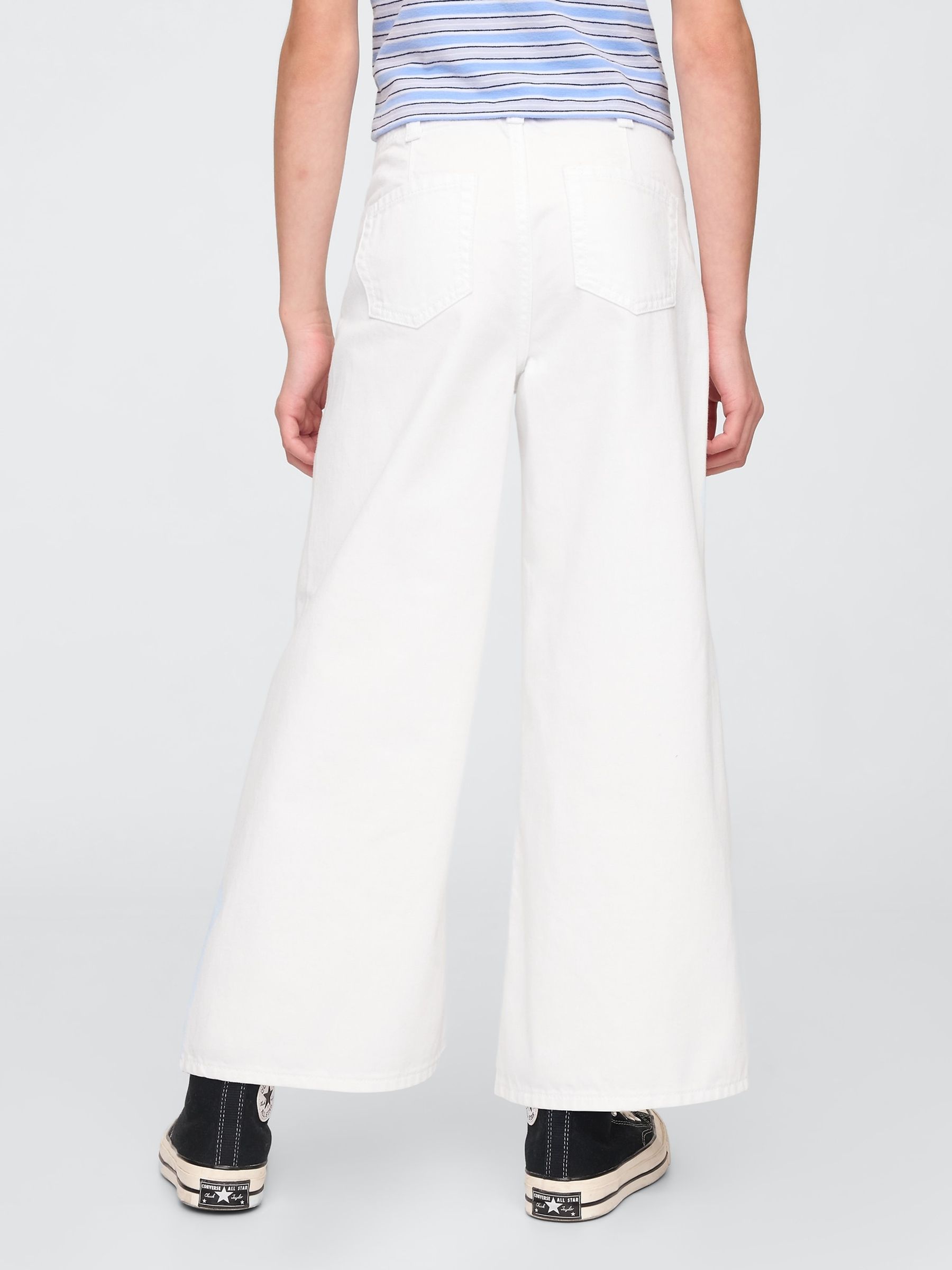White High Waisted Stride Wide-Leg Ankle Jeans (5-13yrs) - Image 2 of 5