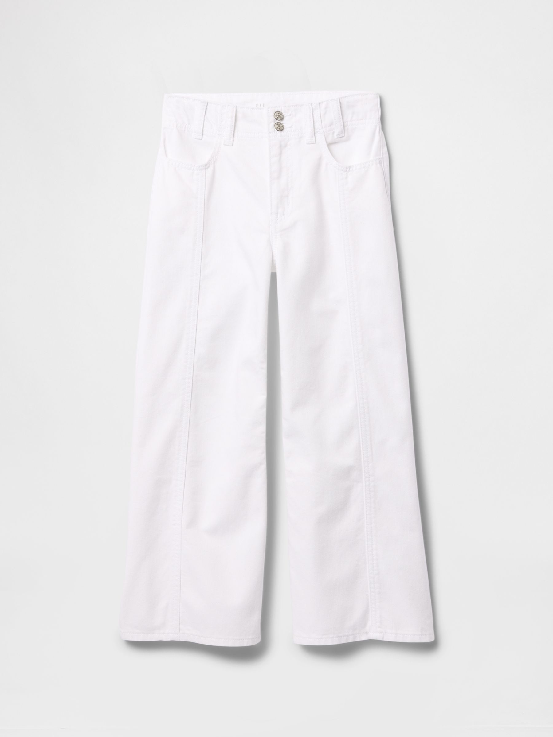 White High Waisted Stride Wide-Leg Ankle Jeans (5-13yrs) - Image 4 of 5