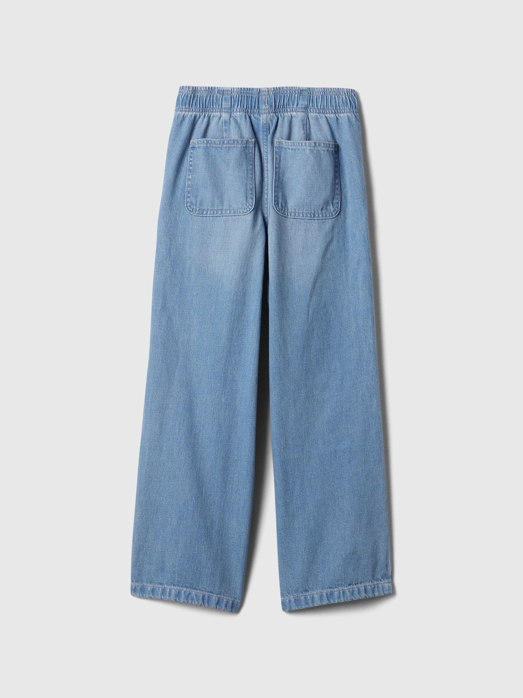 Blue High Waisted Wide-Leg Pull On Jeans (4-13yrs) - Image 2 of 4