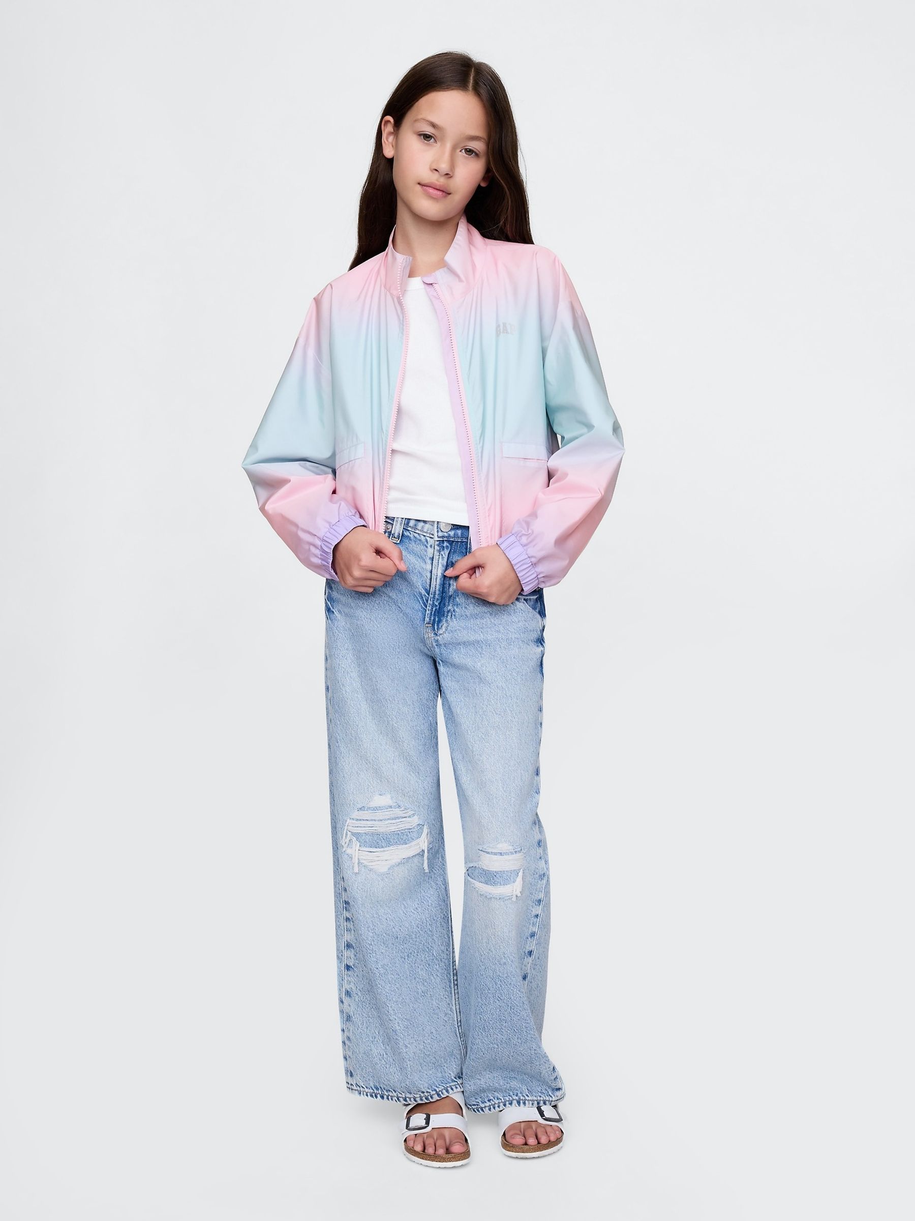Pink Water-Resistant Zip Up Windbreaker Jacket (4-13yrs) - Image 3 of 5
