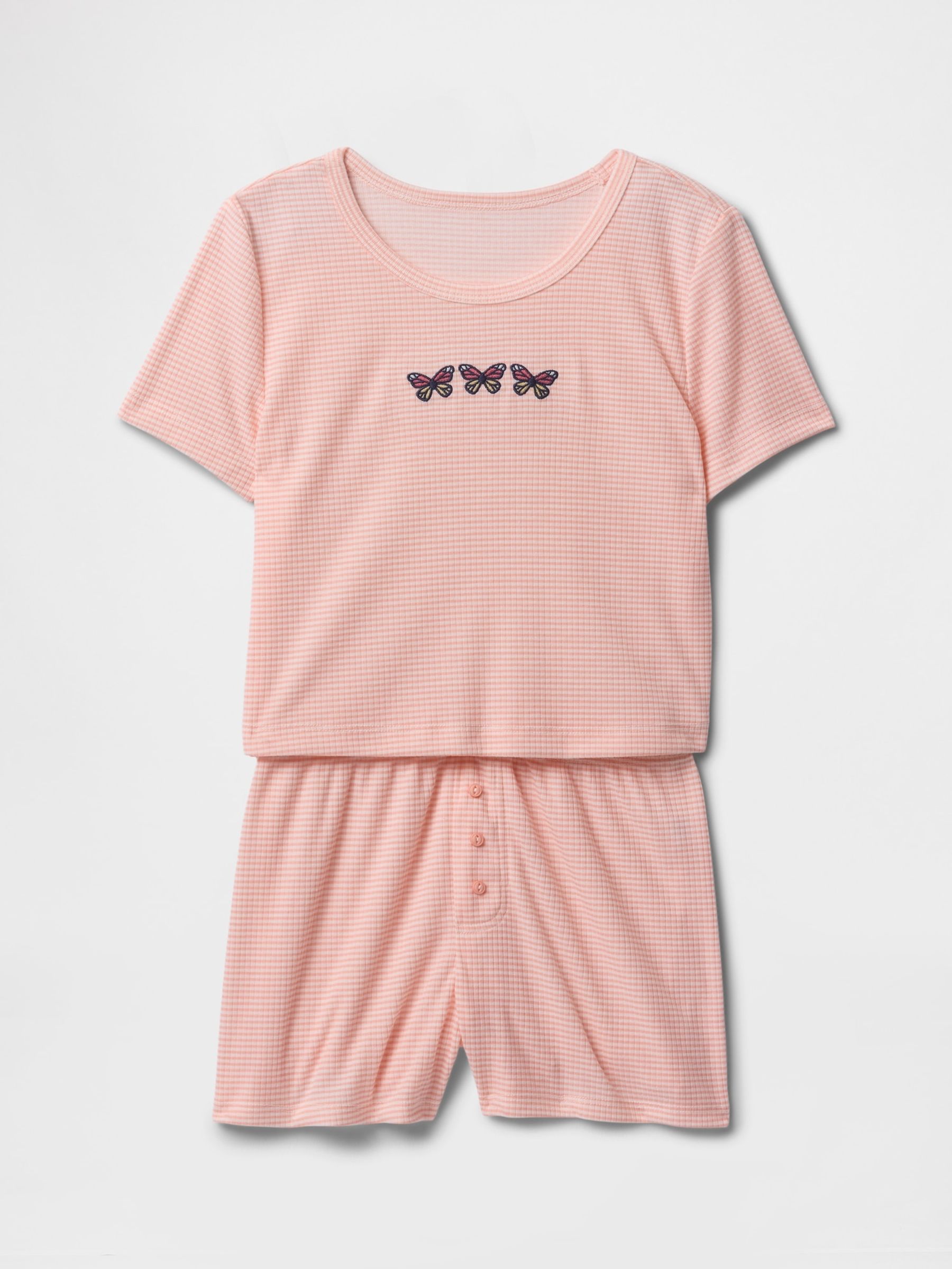 Pink Buterfly Pointelle Short Pyjamas (6-13yrs) - Image 1 of 3