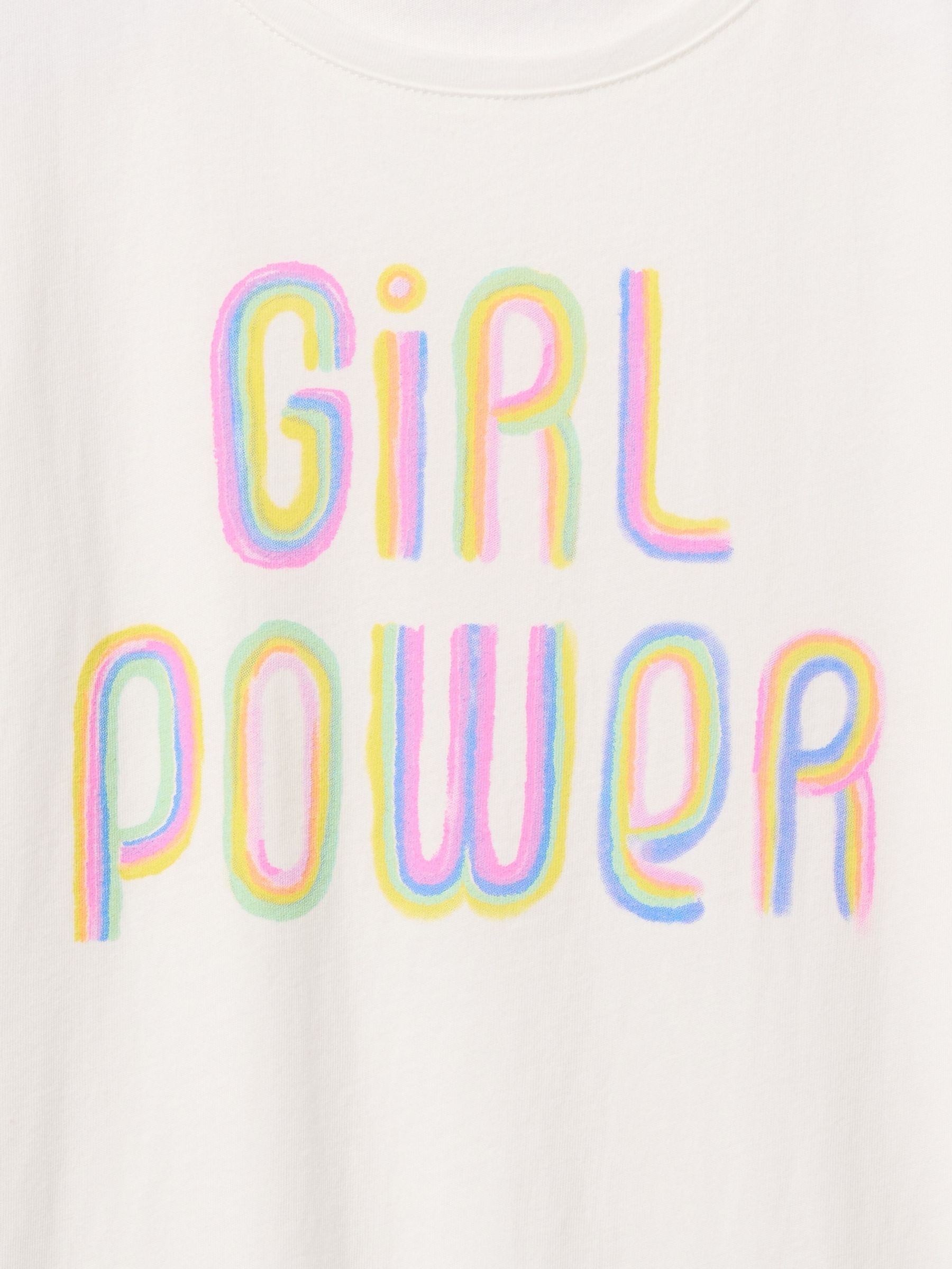 White Girl Power Graphic Short Sleeve Crew Neck T-Shirt (4-13yrs) - Image 3 of 3