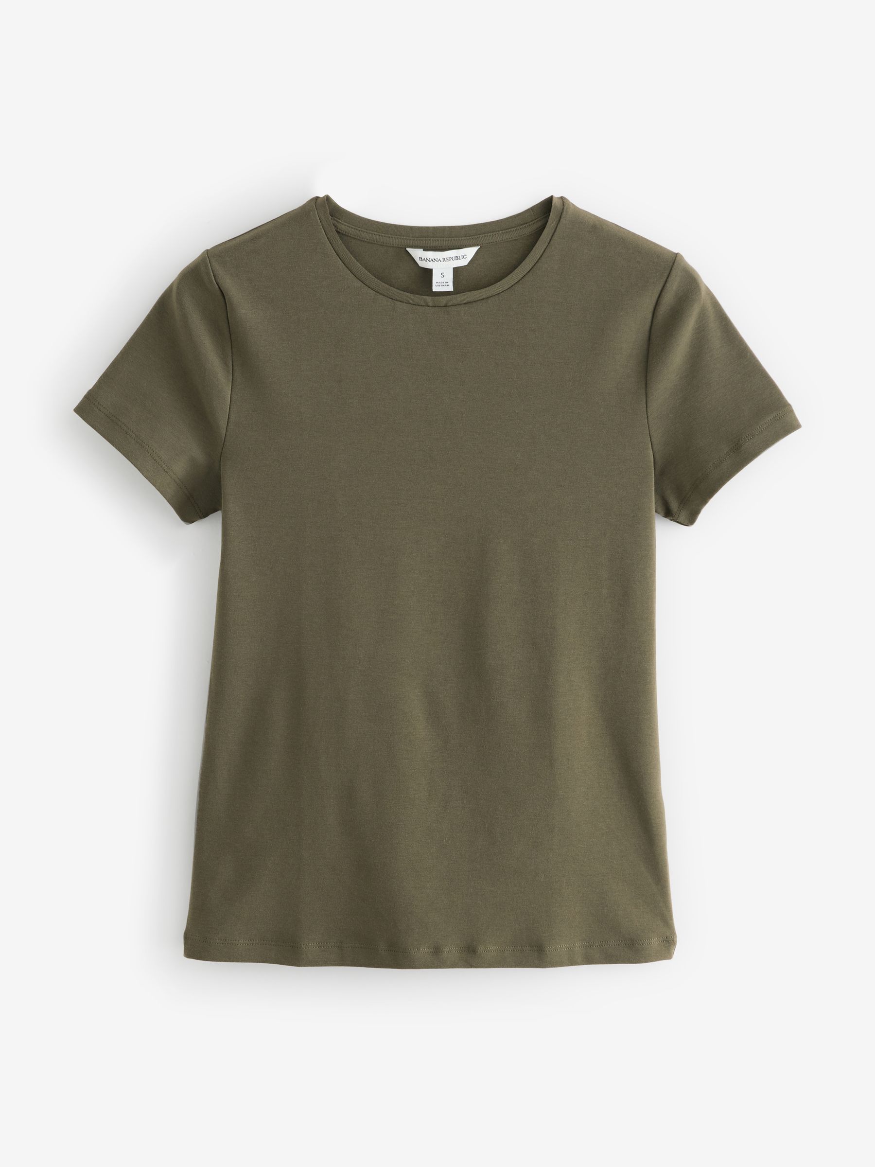 Banana Republic Khaki Green Refined T-Shirt - Image 1 of 2