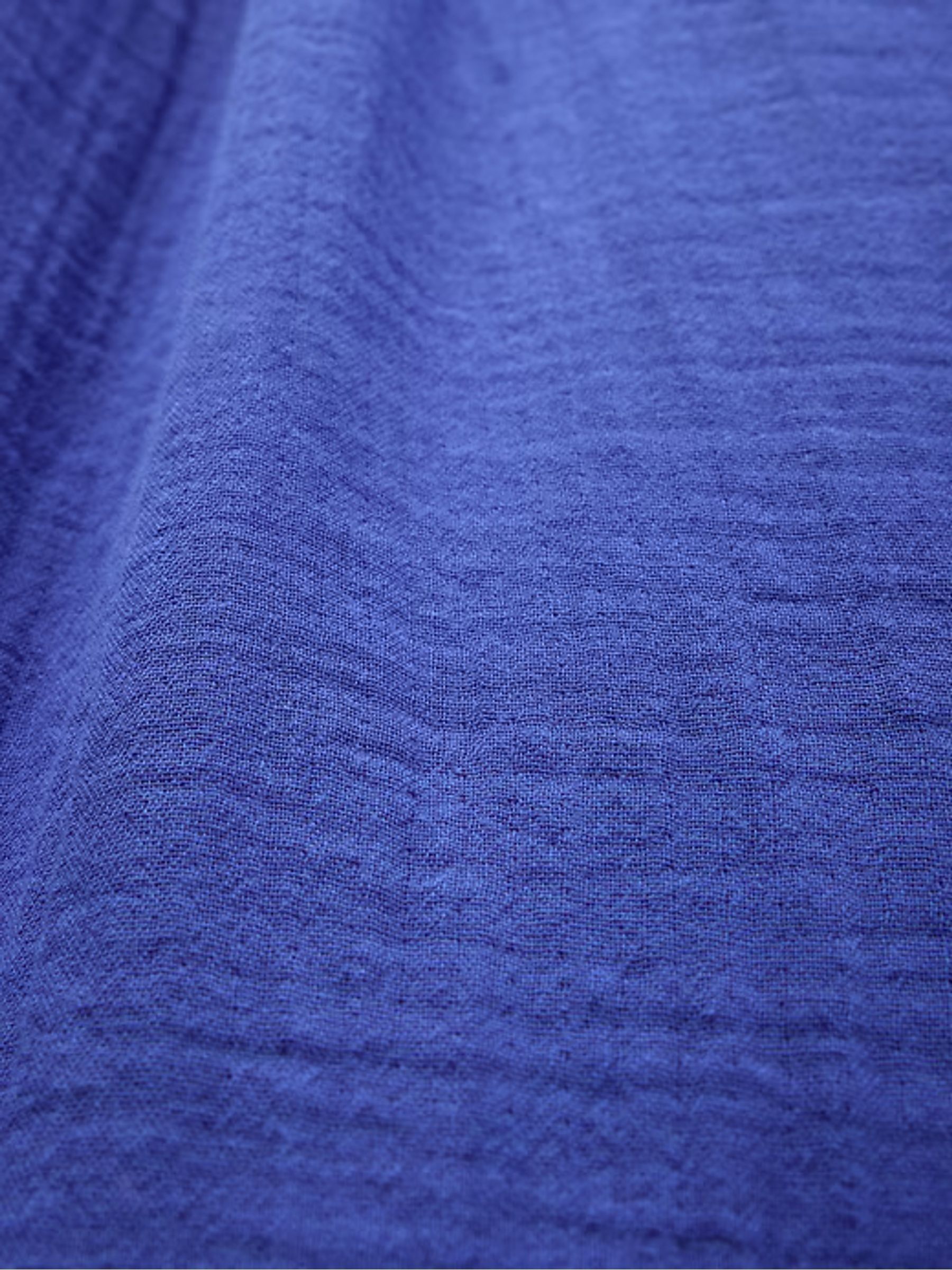 Blue 100% Cotton Crinkle Gauze Easy Barrel Trousers - Image 11 of 11