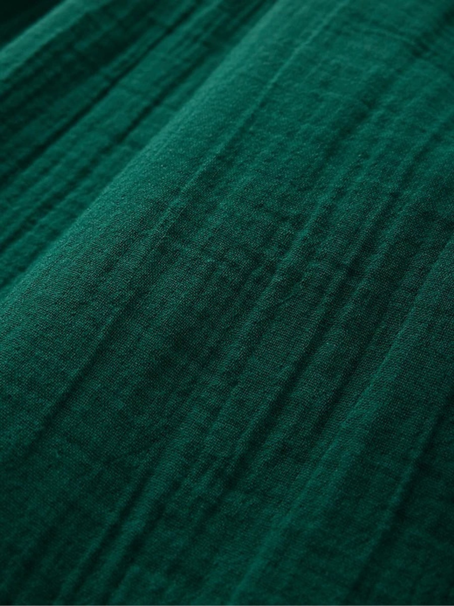 Green 100% Cotton Crinkle Gauze Easy Barrel Trousers - Image 12 of 12