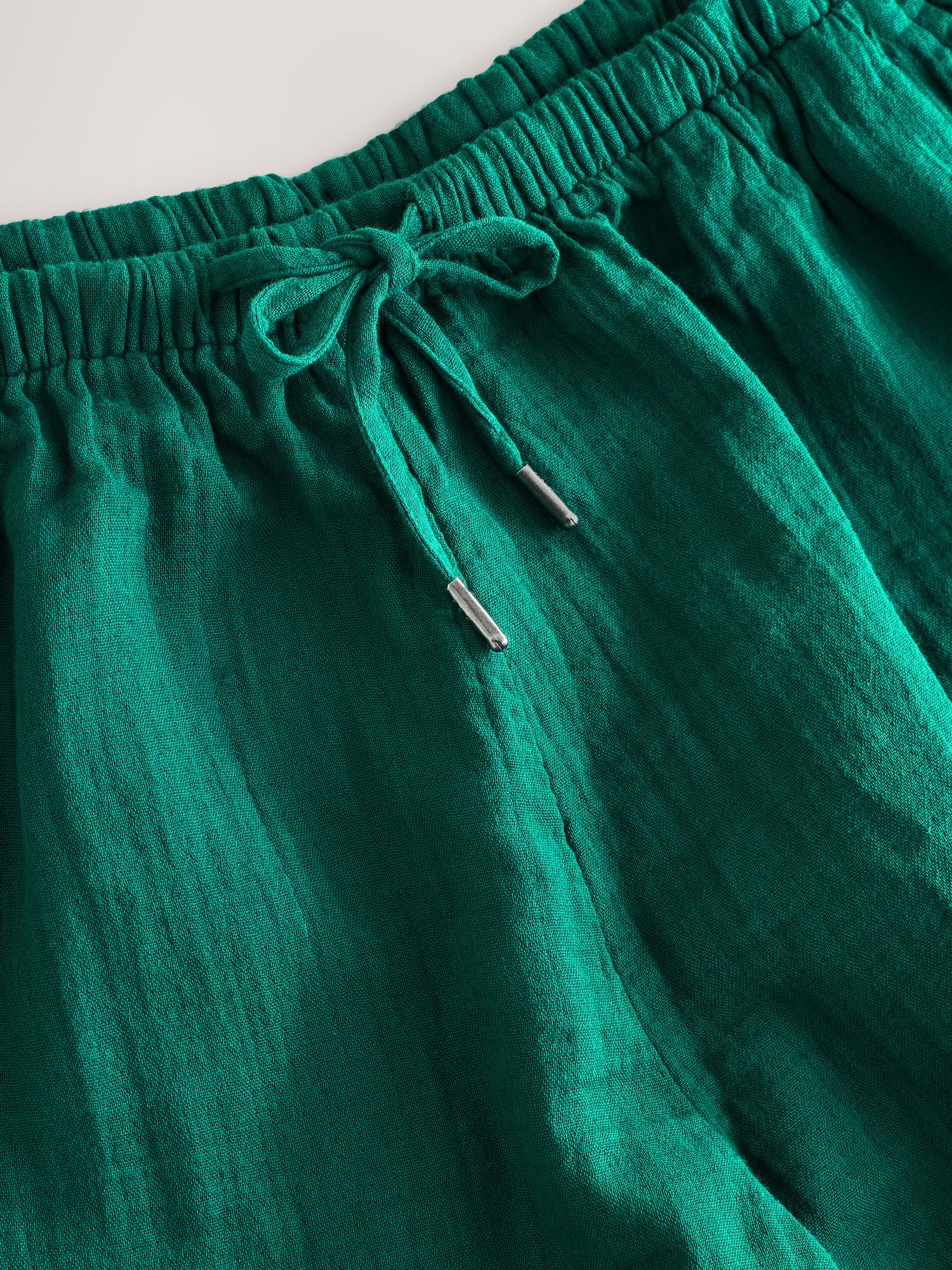 Green 100% Cotton Crinkle Gauze Easy Shorts - Image 7 of 8