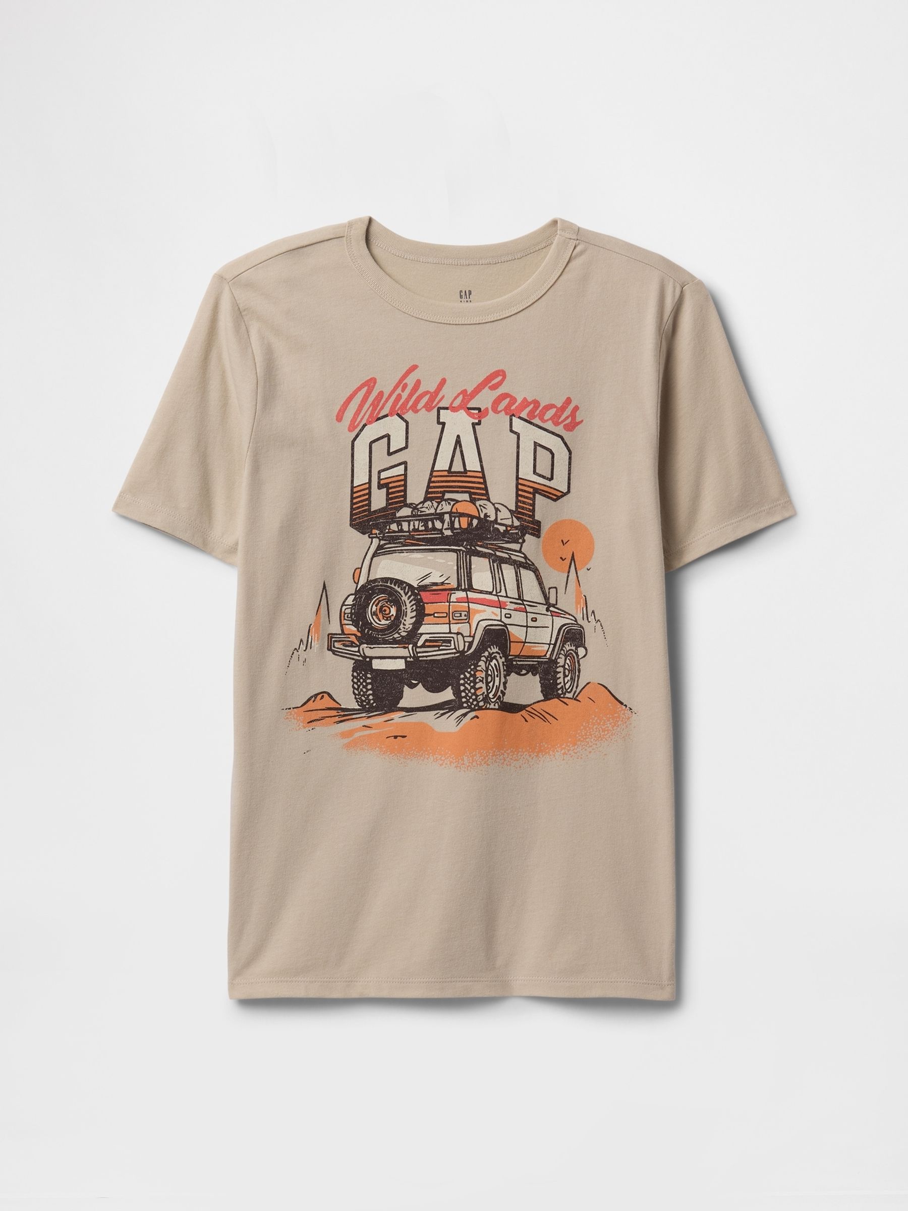 Beige Logo Short Sleeve Crew Neck Graphic T-Shirt (4-13yrs) - Image 1 of 3
